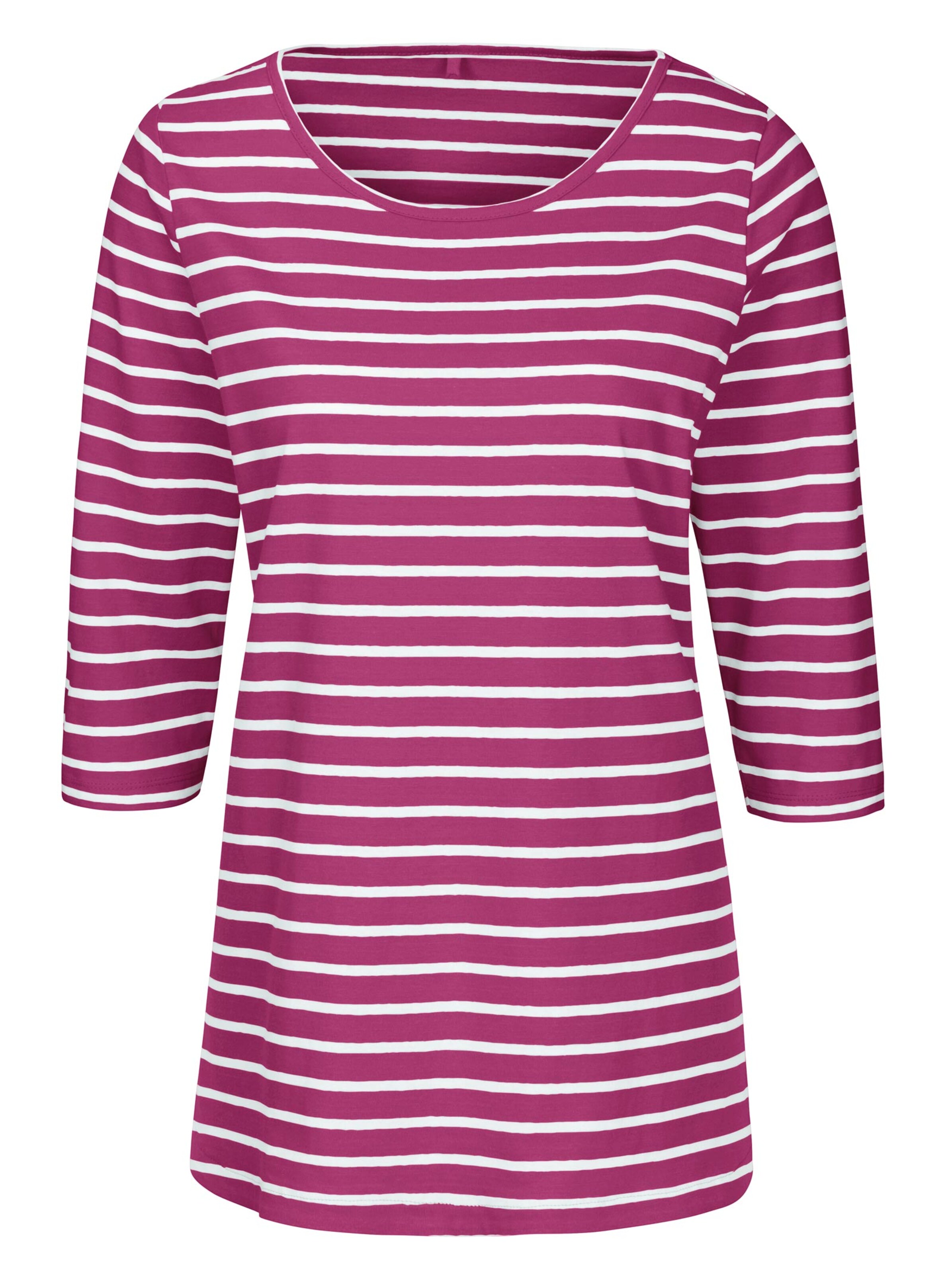 Longshirt - magenta-geringelt