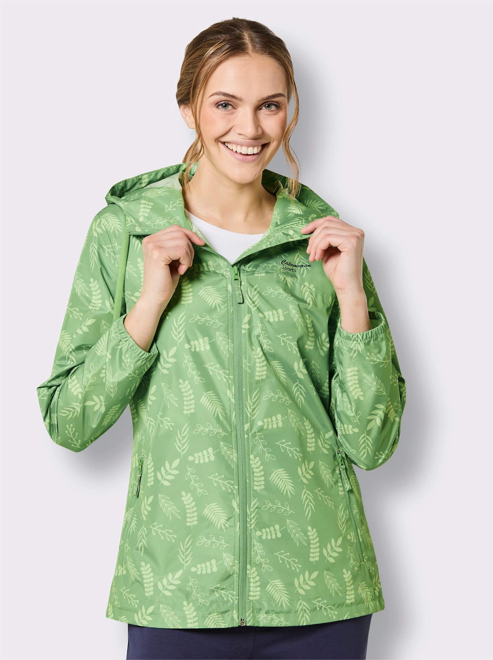 Catamaran Sports Funktionsjacke mit Reißverschluss-Tasche hinten - apfel-reseda