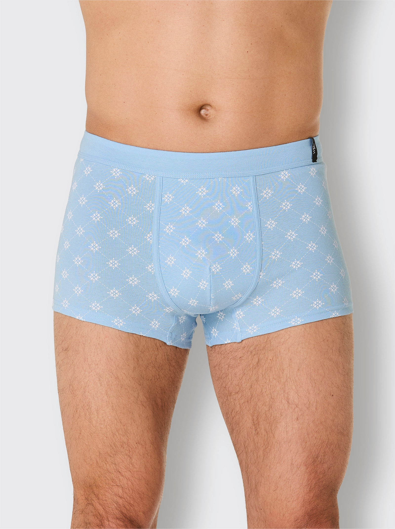 wäschepur men Hose kurz - eisblau + eisblau-bedruckt