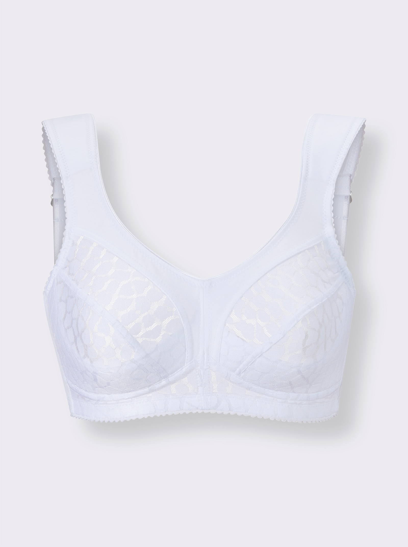 Steunbeha zonder beugel met jacquardkant - wit