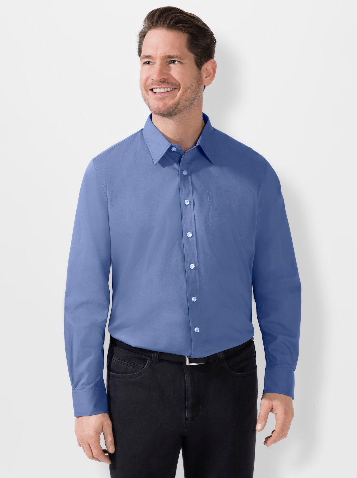 Marco Donati Langarm-Hemd - blau