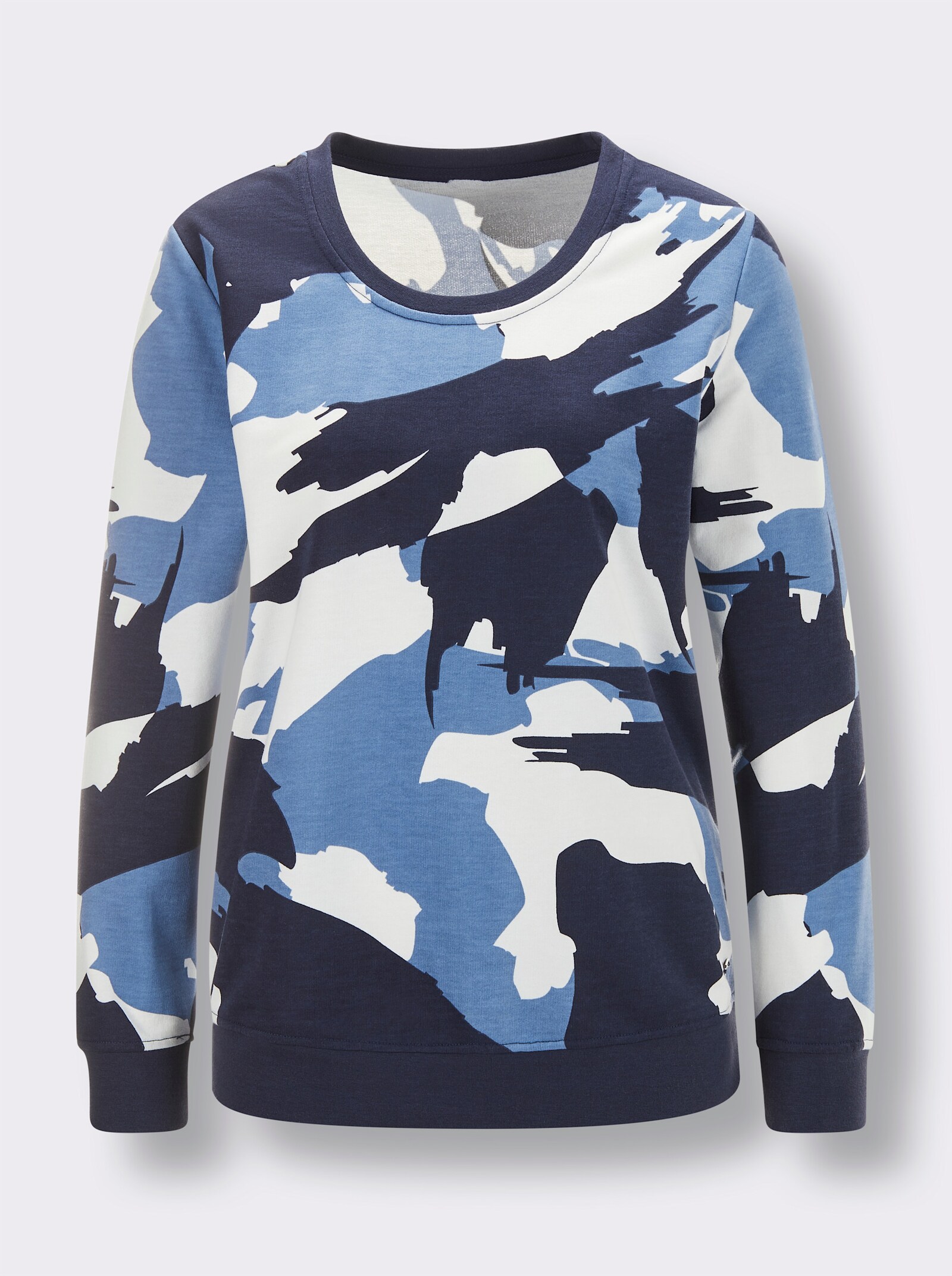 feel good Shirt - ecru/middenblauw bedrukt