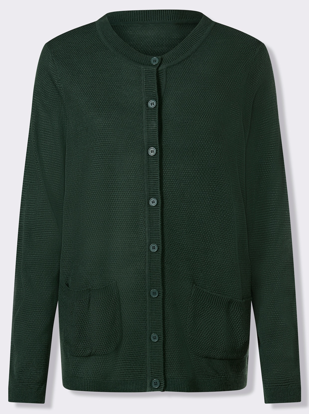 Strickjacke mit Struktur-Muster - moos