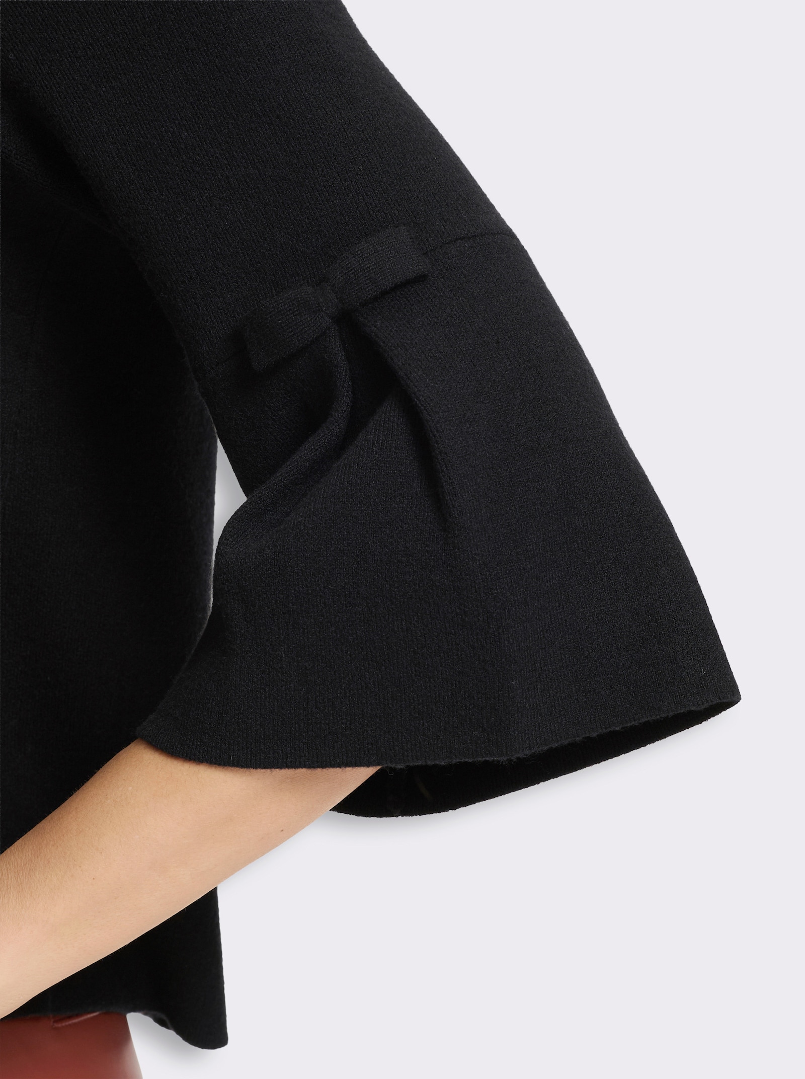 heine Strickjacke mit Trompeten-Ärmeln - schwarz