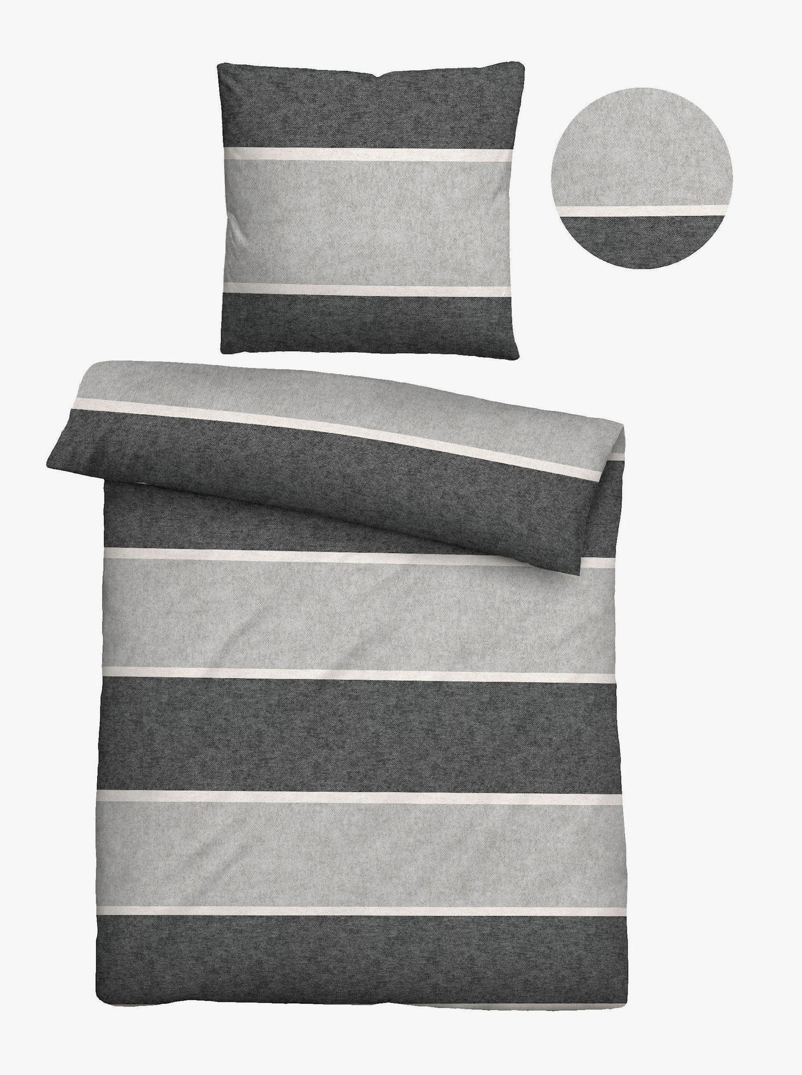 Biberna Bettwäsche - hellgrau-dunkelgrau