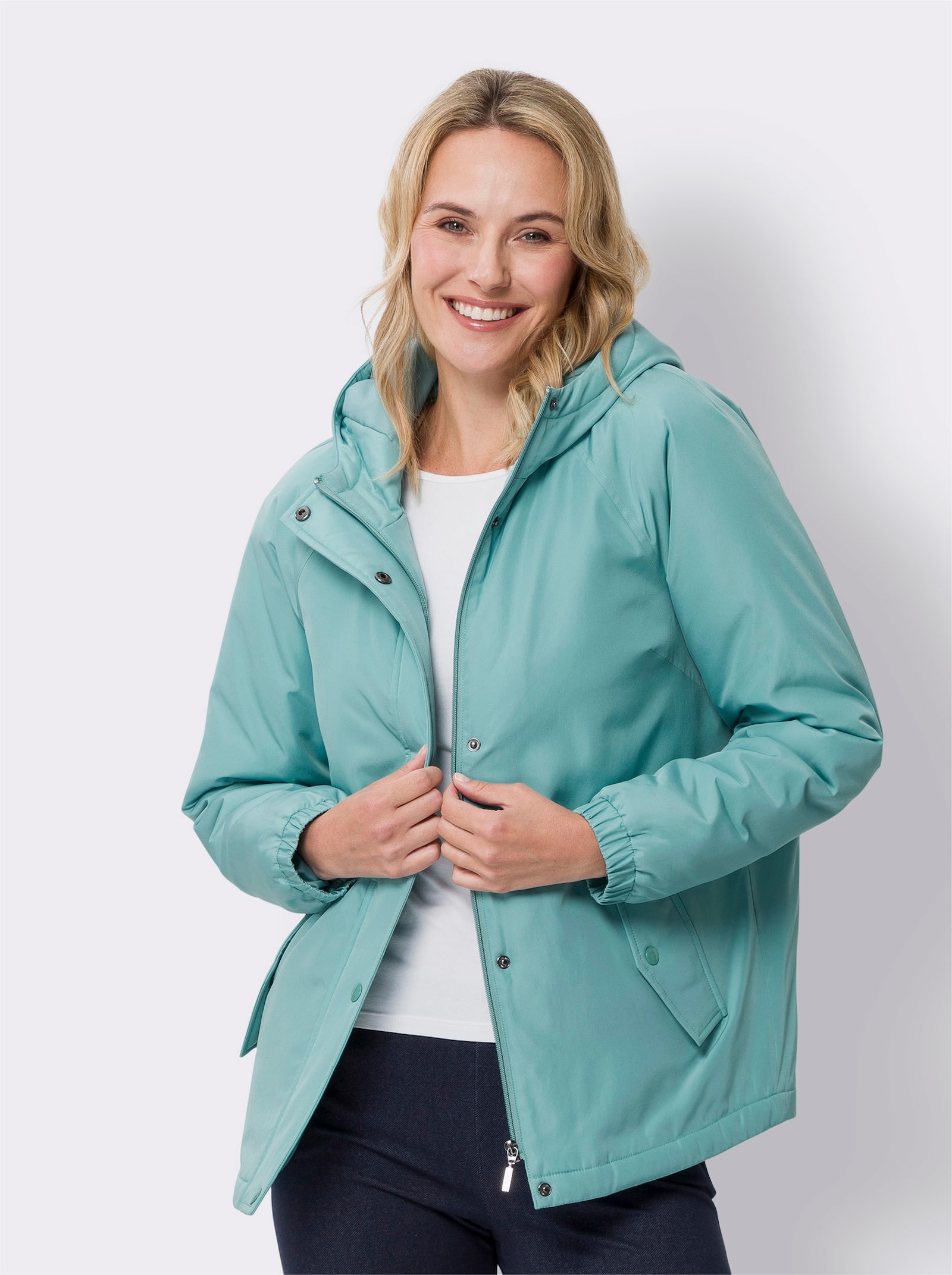 Jacke mit weitem Schnitt - salbei