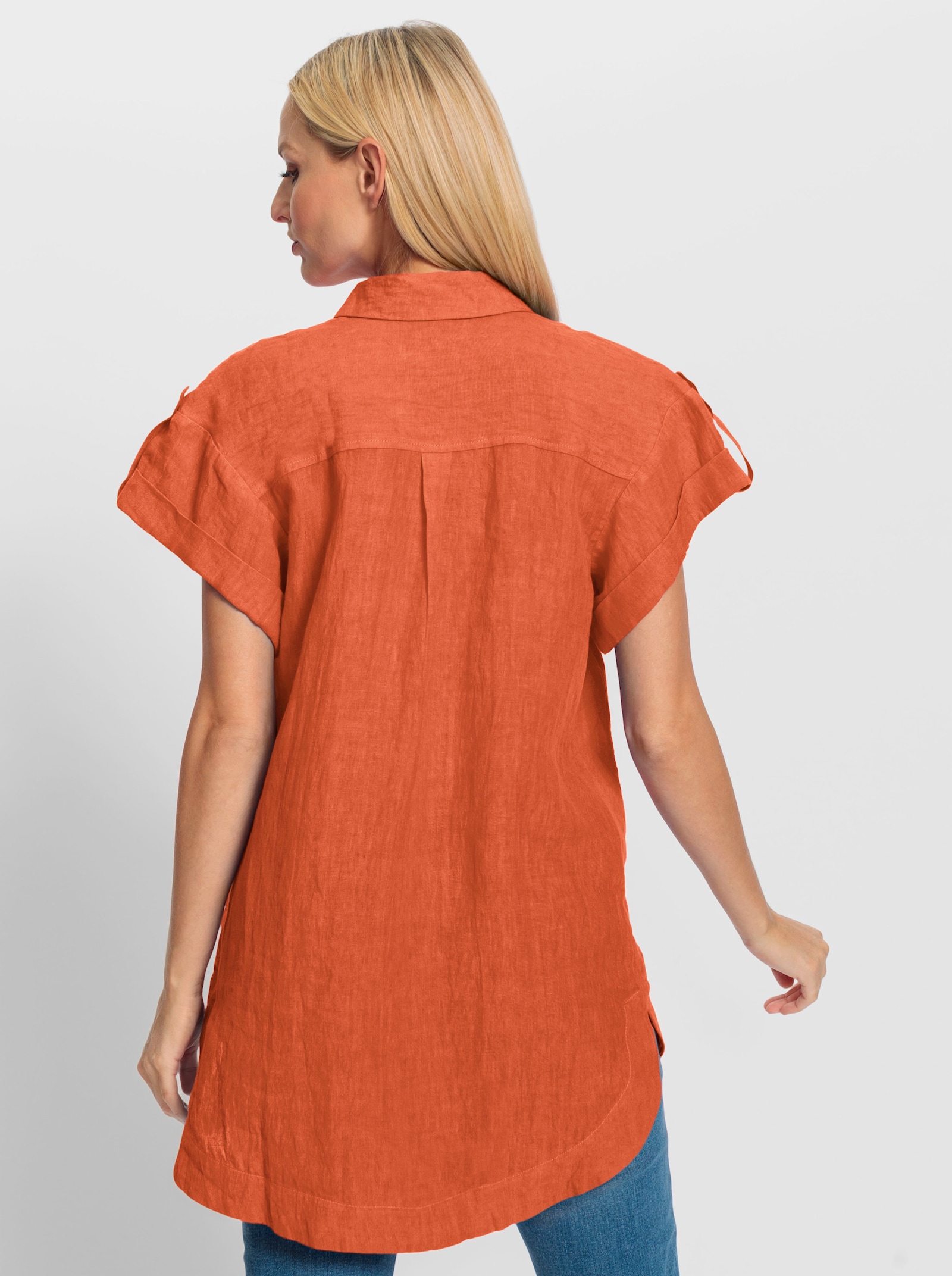 heine Leinenbluse mit Seitenschlitzen - orange
