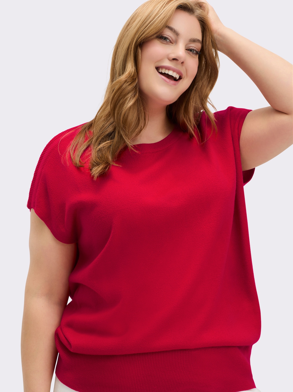 Pullunder mit U-Boot-Ausschnitt - erdbeere