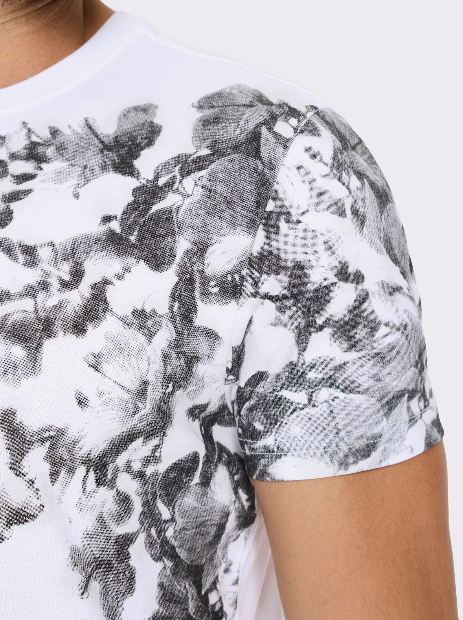 Marco Donati Kurzarmshirt mit Blumen-Print - weiß-bedruckt