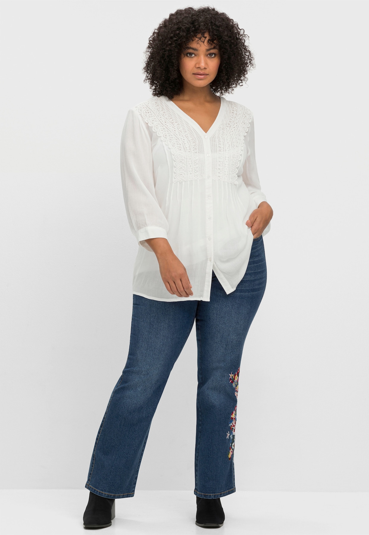 sheego by Joe Browns Crêpeblouse - wit