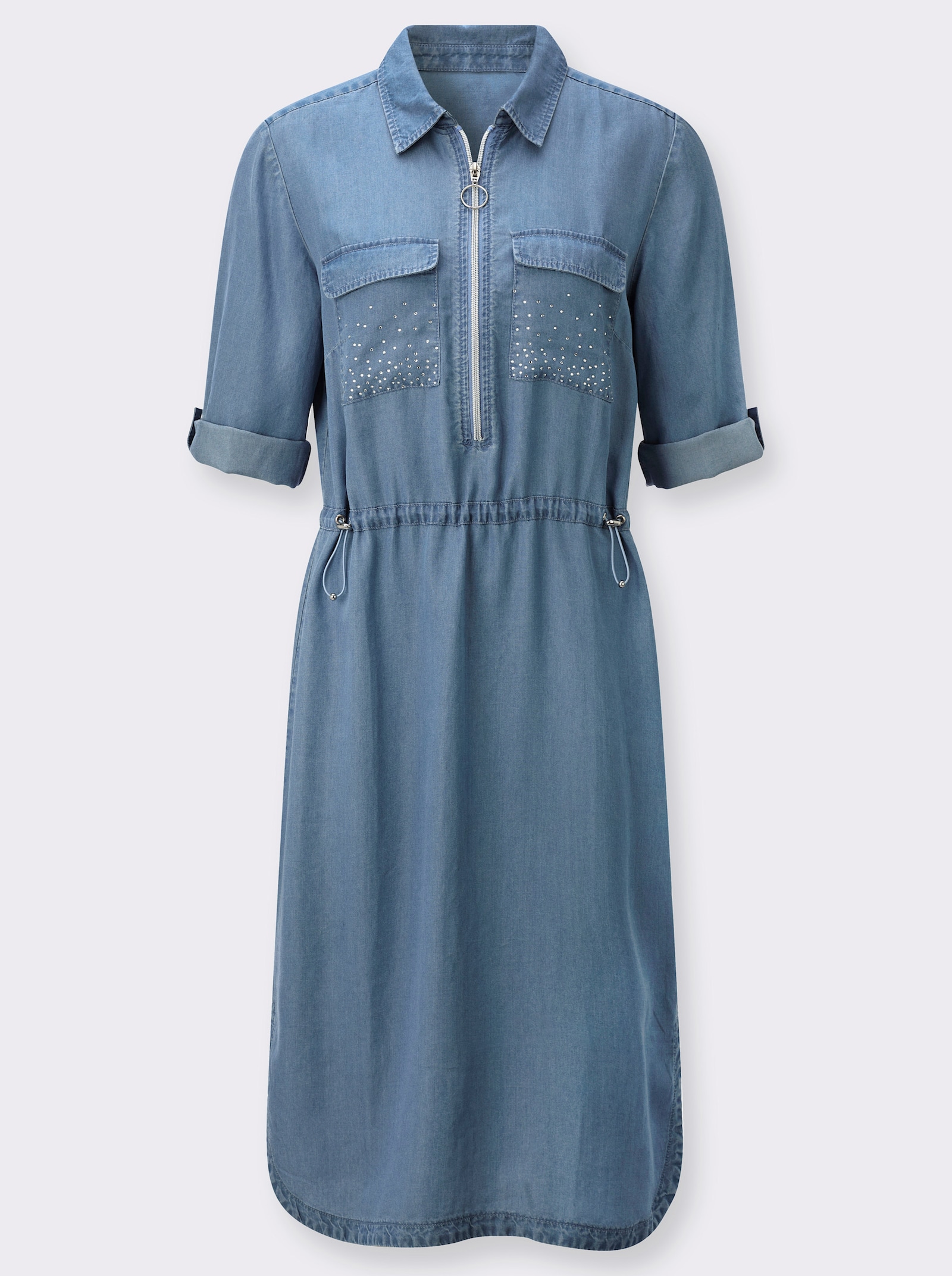 Jeanskleid mit Falte hinten - blue-bleached