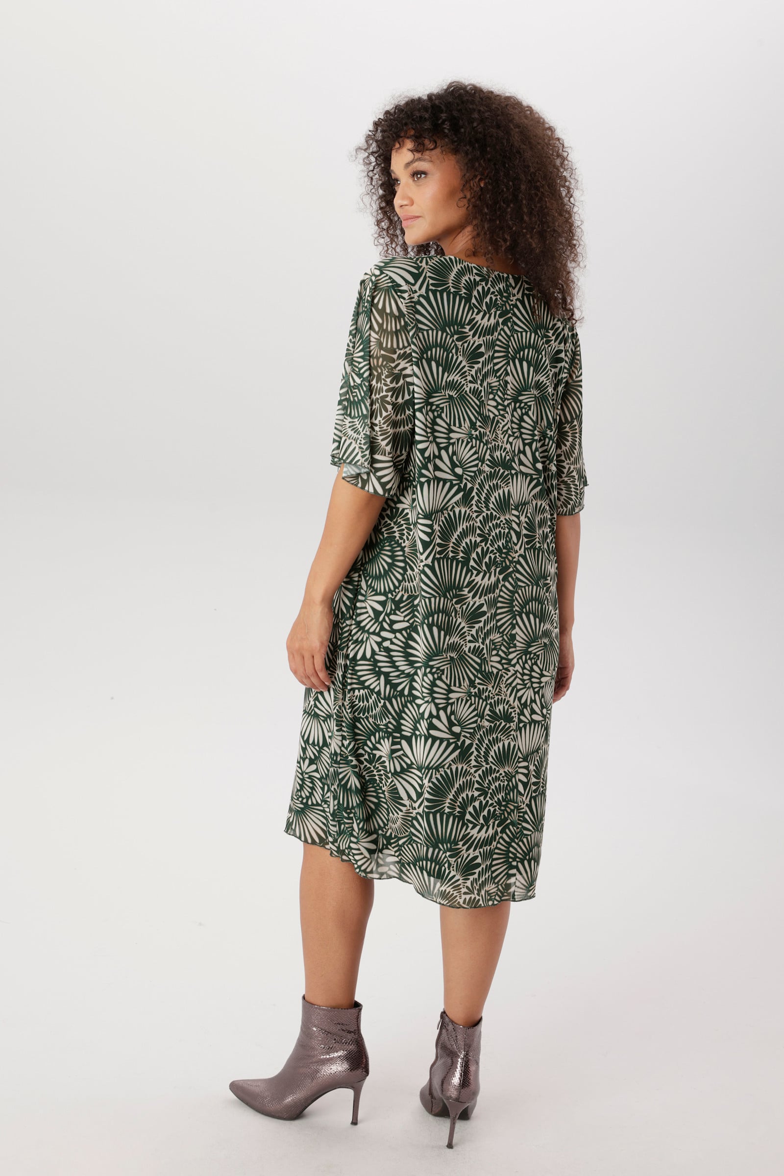 Aniston PLUS Meshkleid - grün-weiß