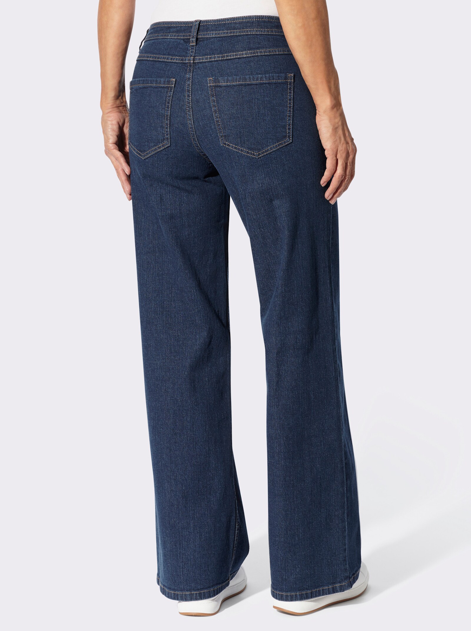 5-Pocket-Jeans mit Kontrastnähten - blue-stone-washed