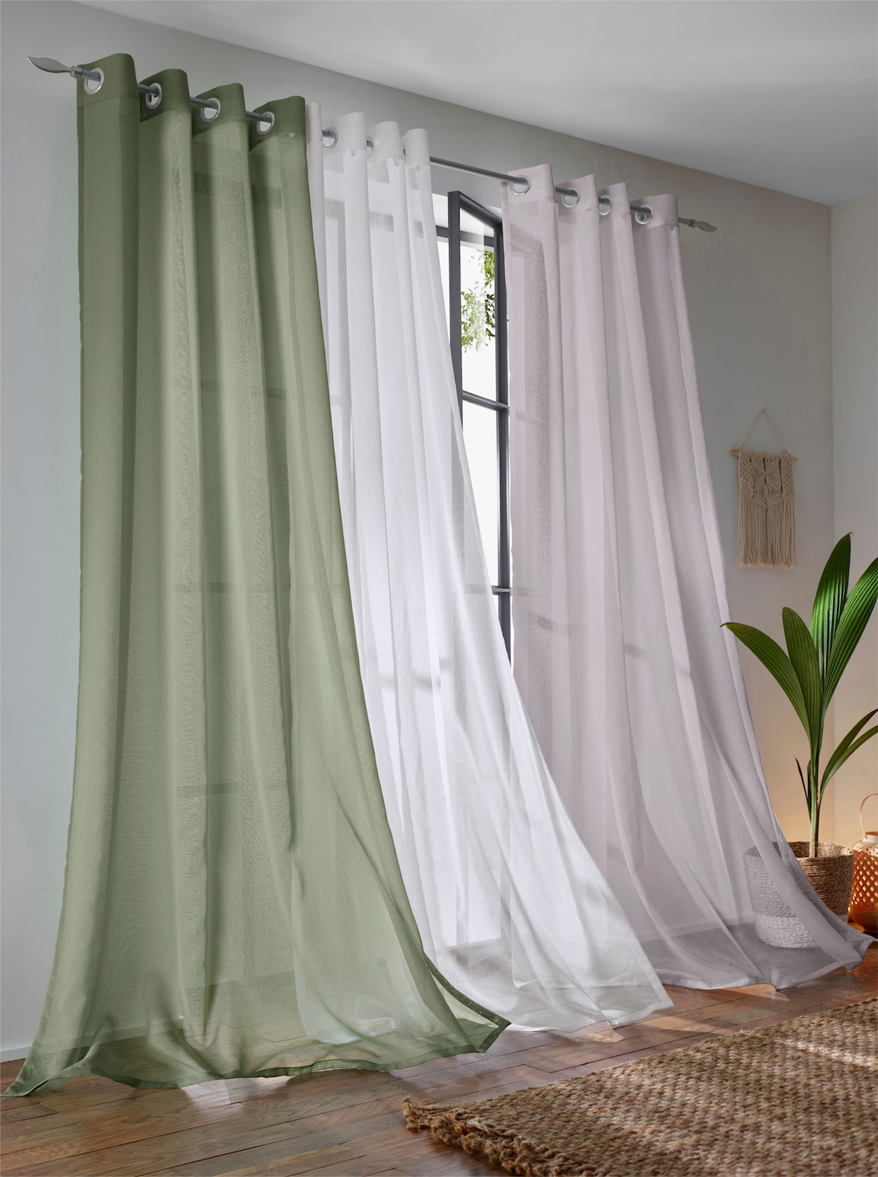 heine home Decoratieve vitrage - grijs