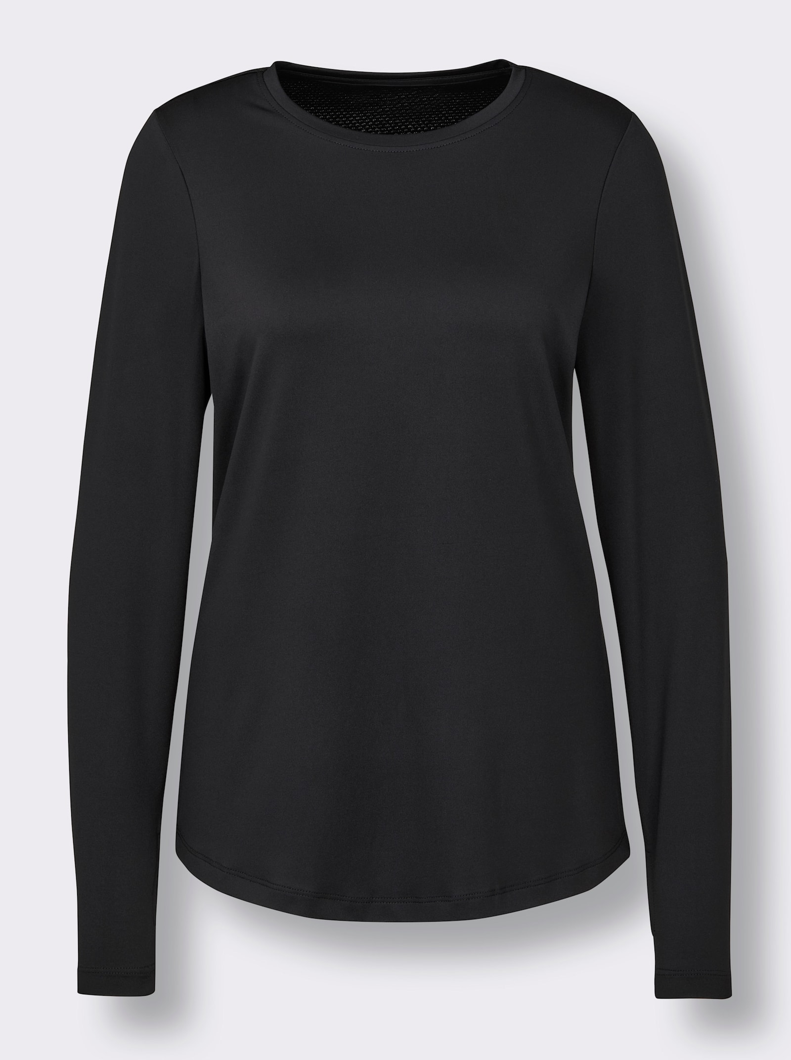 Catamaran Sports Funktionsshirt mit abgerundetem Saum - schwarz