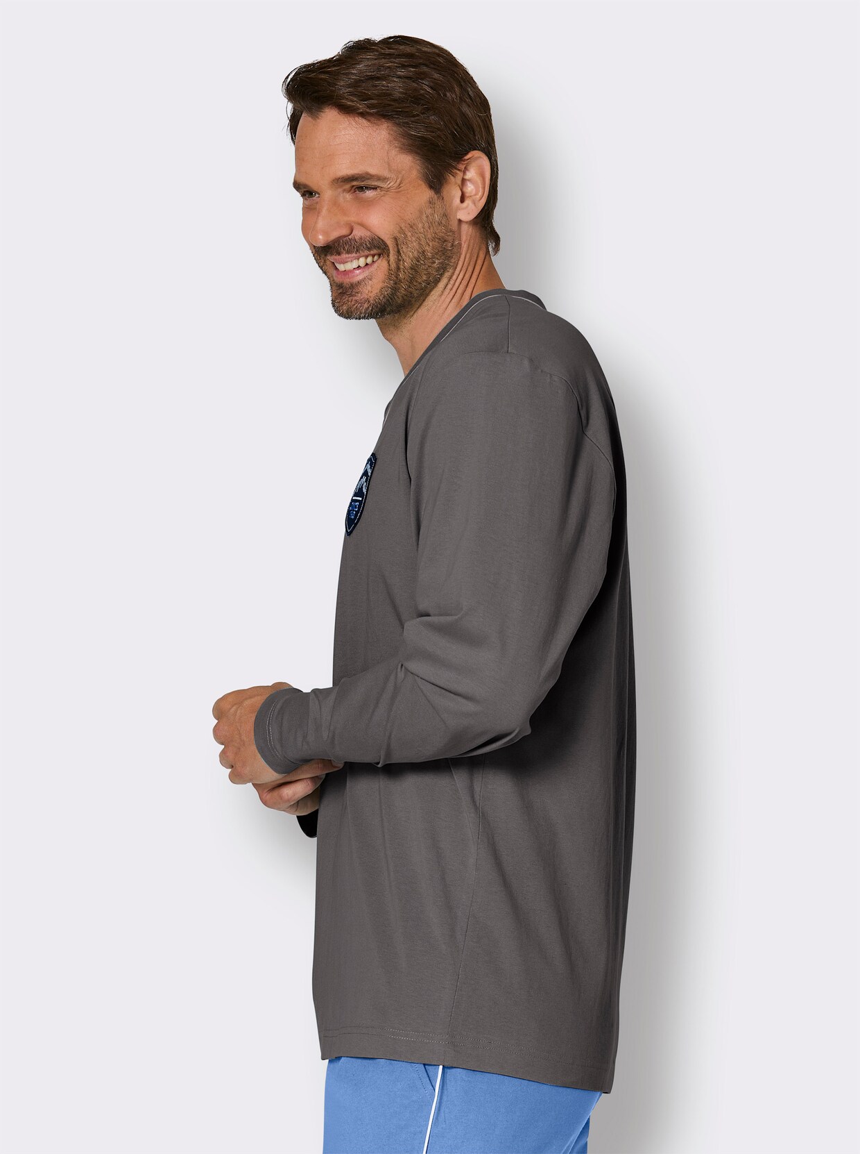wäschepur men Schlafanzug-Shirt - anthrazit