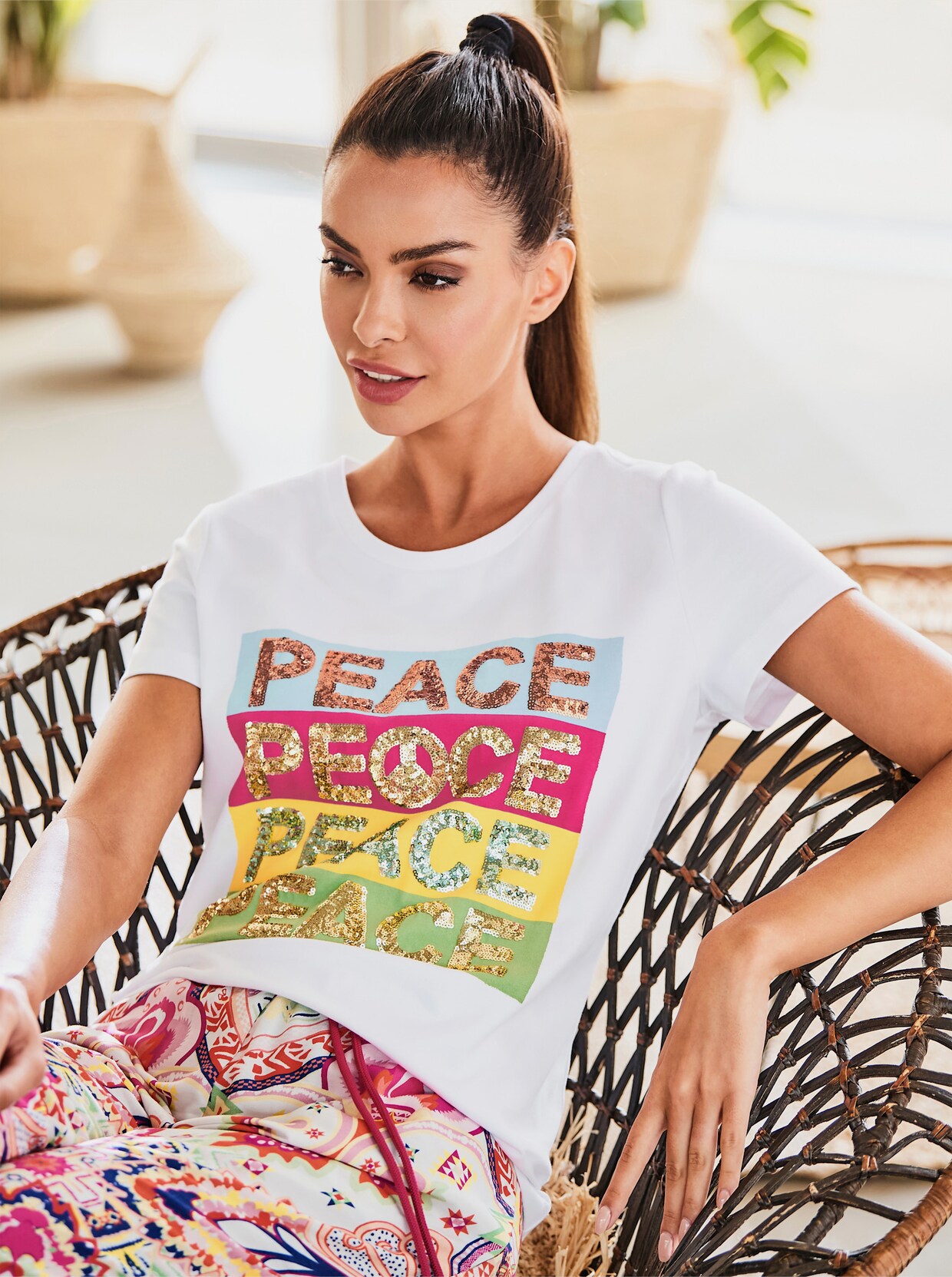 heine Bedrukt shirt - wit geprint