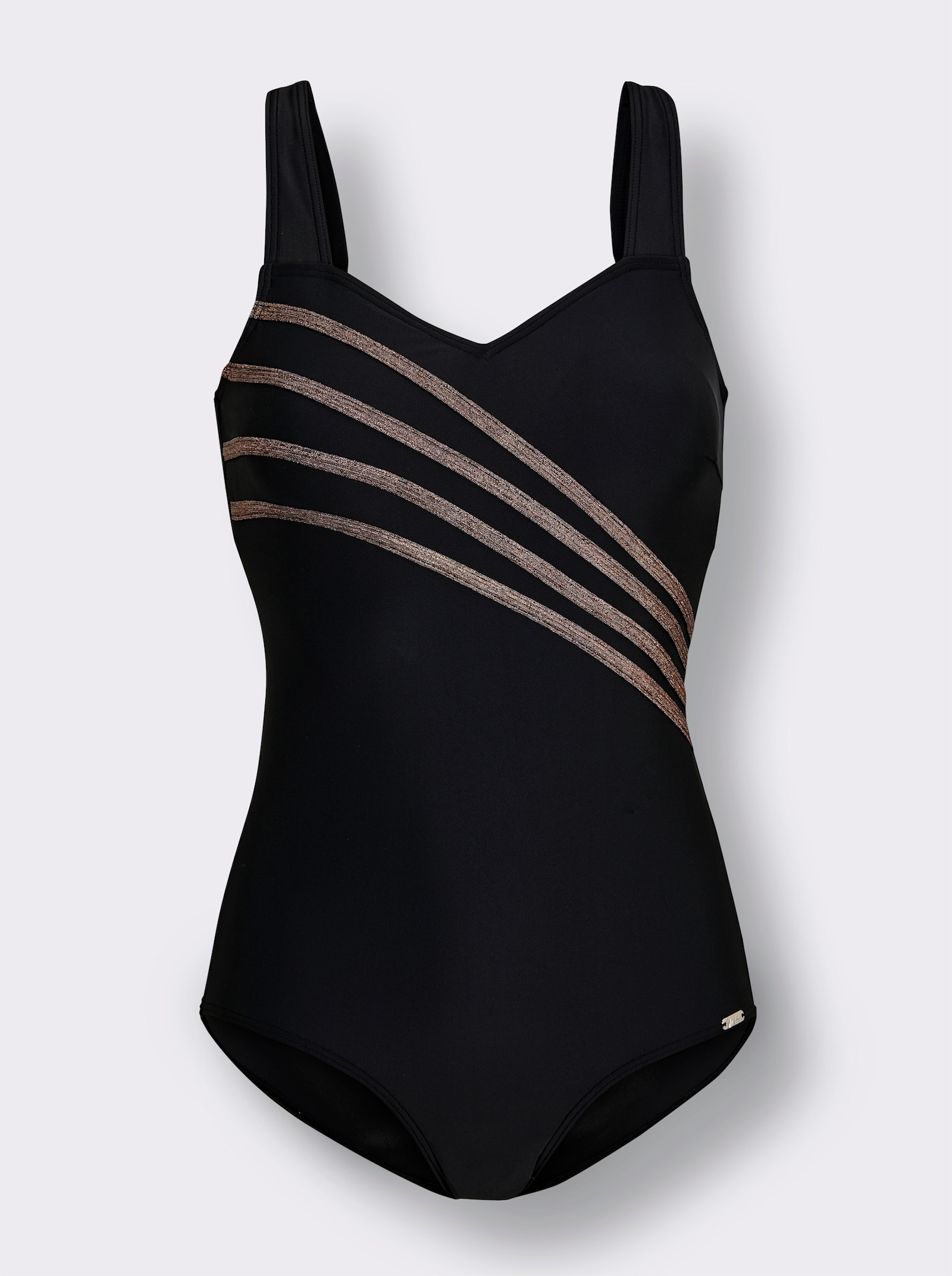 feel good Badeanzug mit verstellbaren Trägern - schwarz-goldfarben