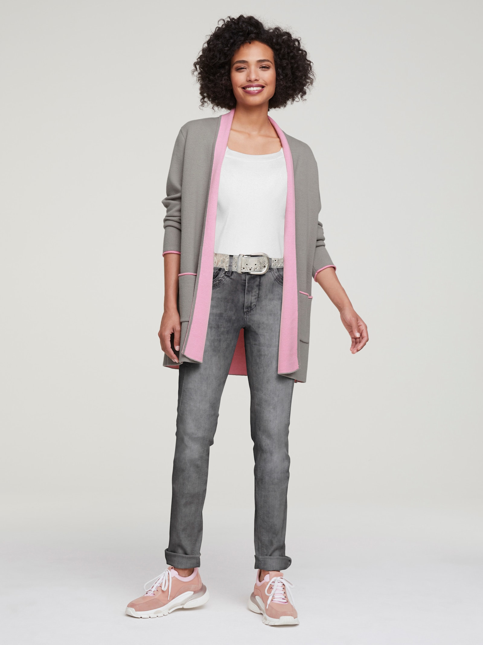 heine Shirt aus Rippenware - weiß