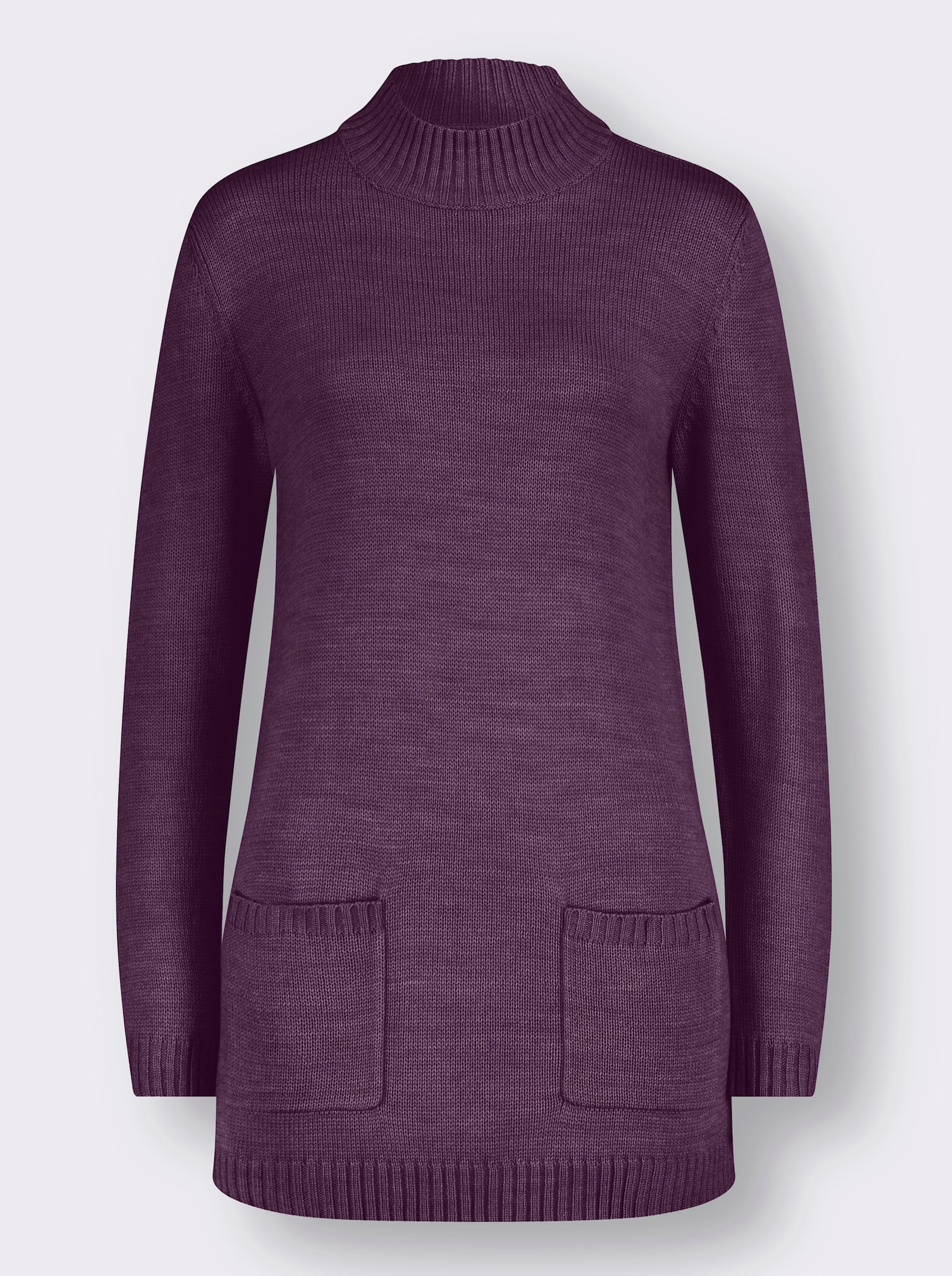 Longpullover mit Stehkragen - traube