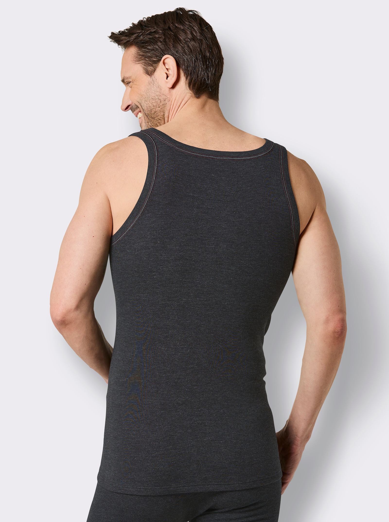 conta Unterhemd - anthrazit-geringelt