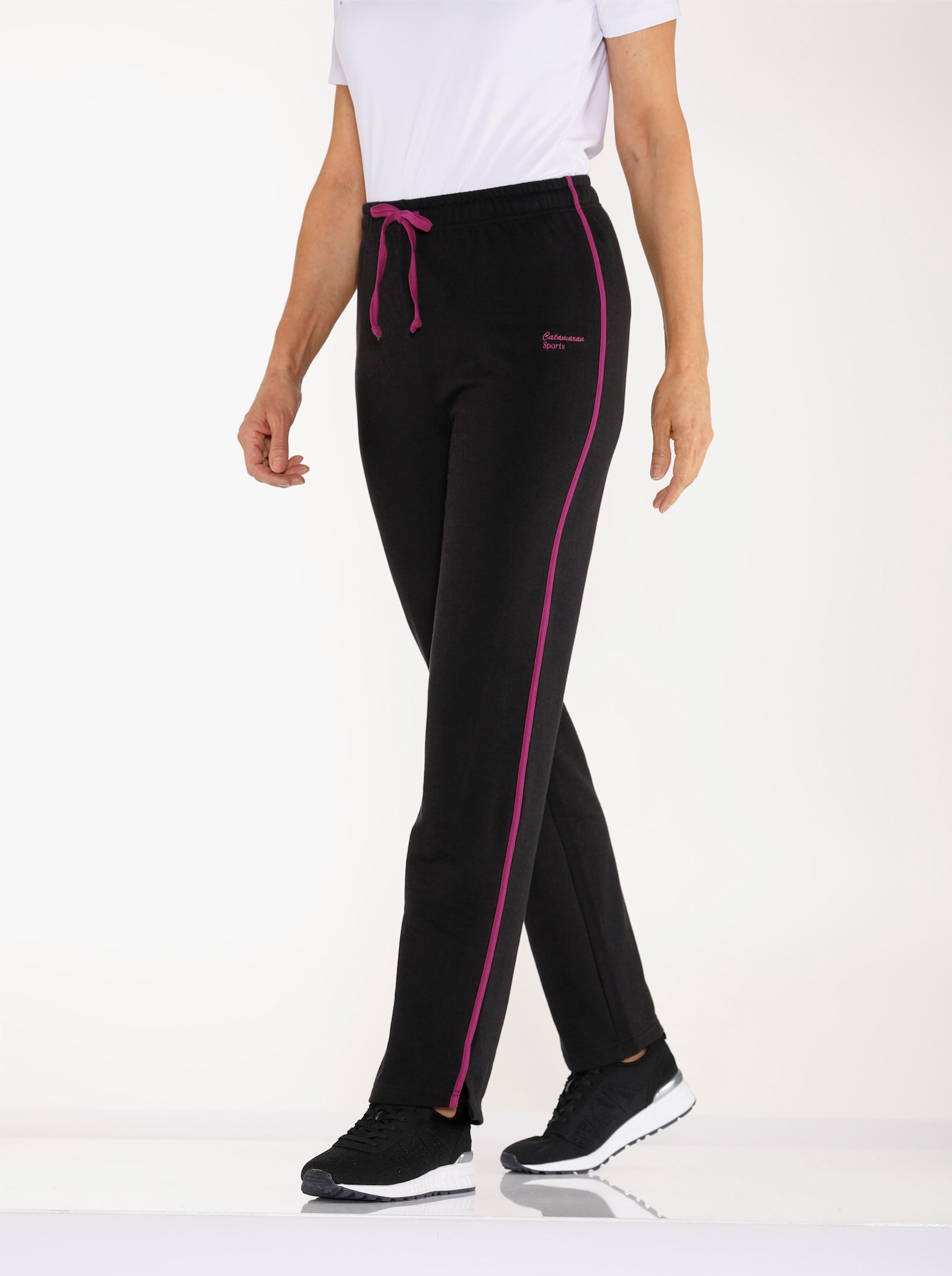 Catamaran Sports Freizeithose mit angerauter Innenseite - schwarz-pink