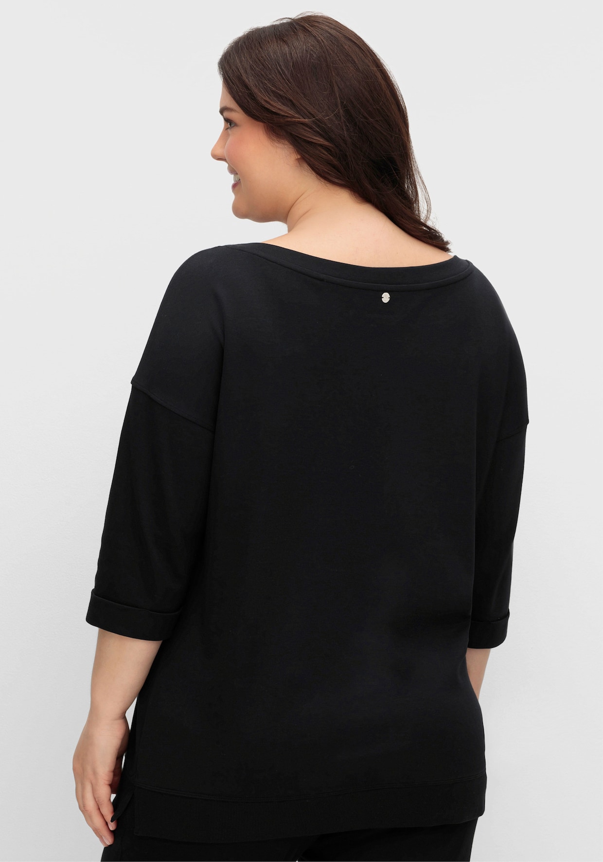 sheego Oversize-Shirt - schwarz