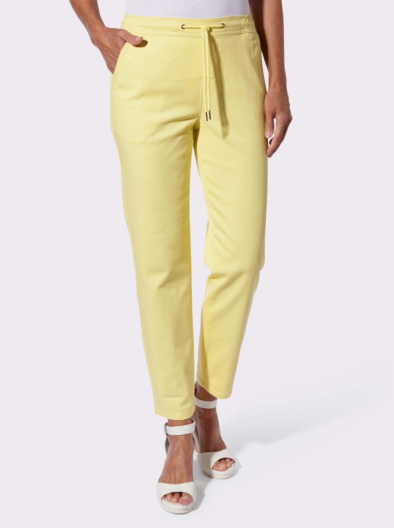 Schlupfjeans , weitenregulierbar - zitrone
