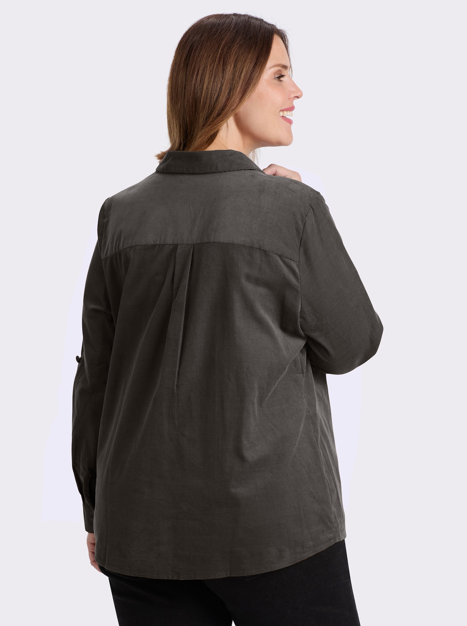 Hemdbluse in Cord-Qualität - graphit