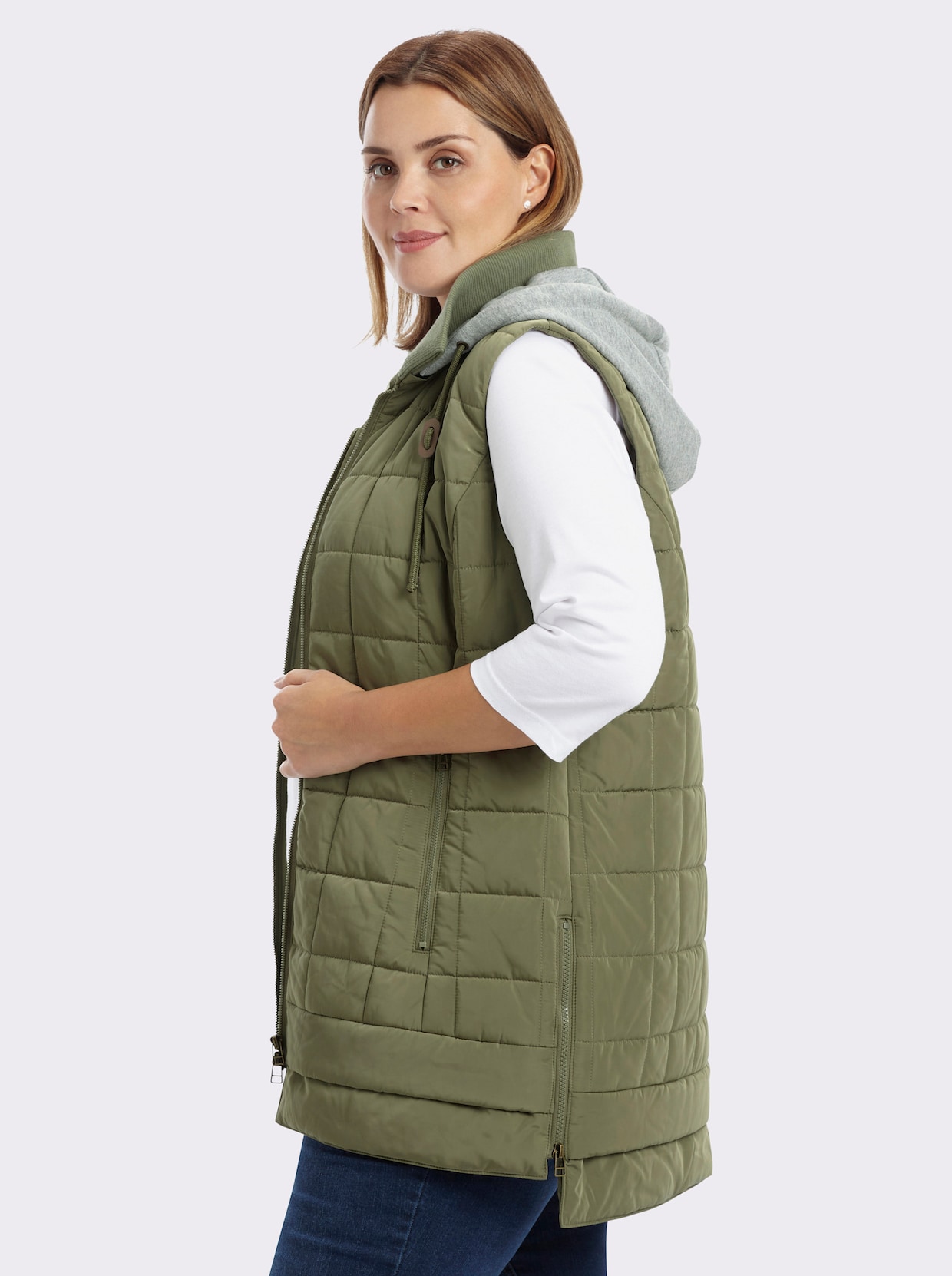 sheego Steppweste - khaki