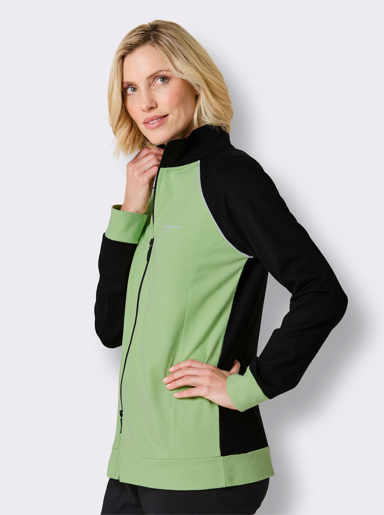 Catamaran Sweatjacke - reseda-schwarz