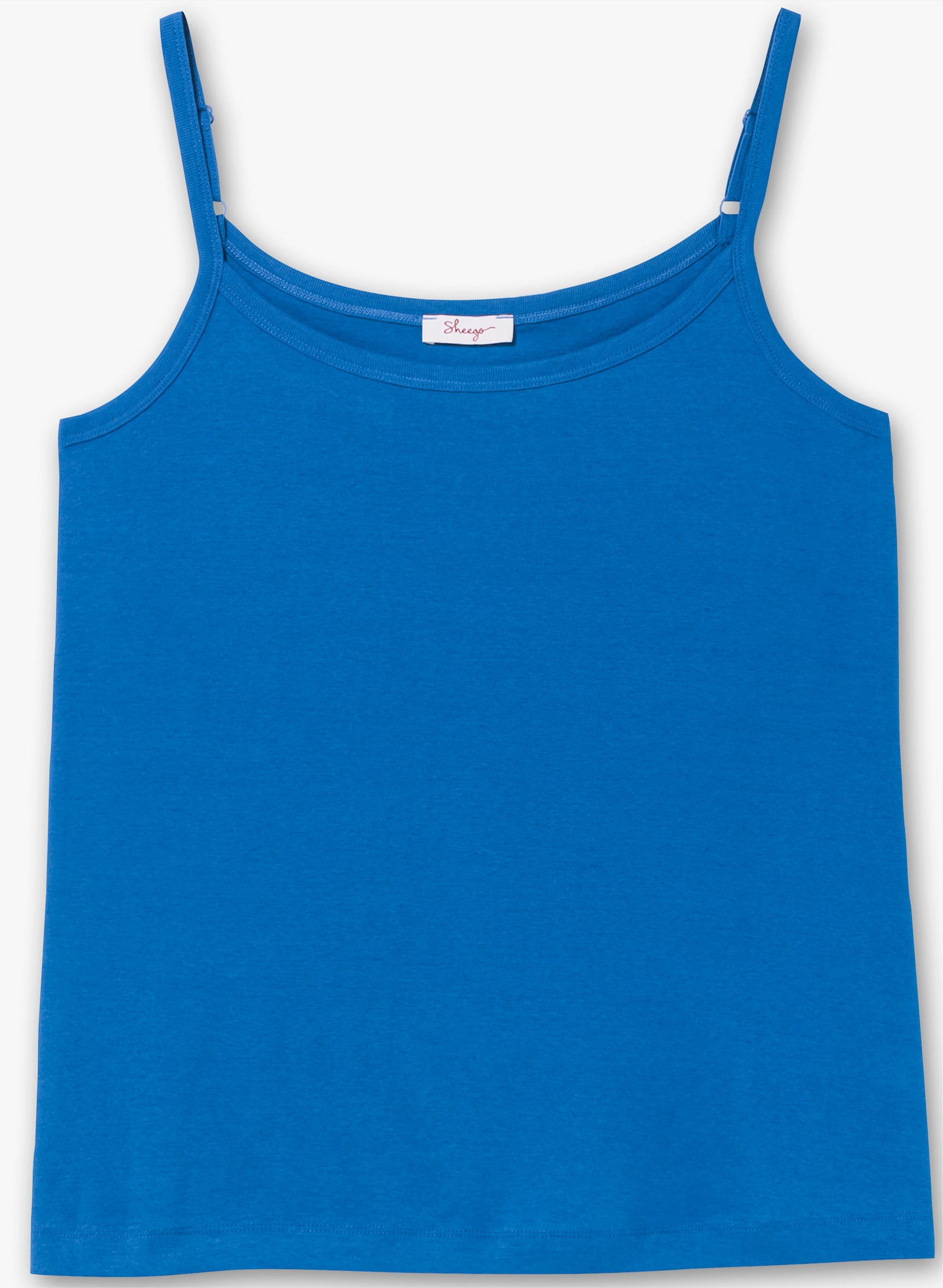 sheego Spaghettitop van ribmateriaal - kobaltblauw
