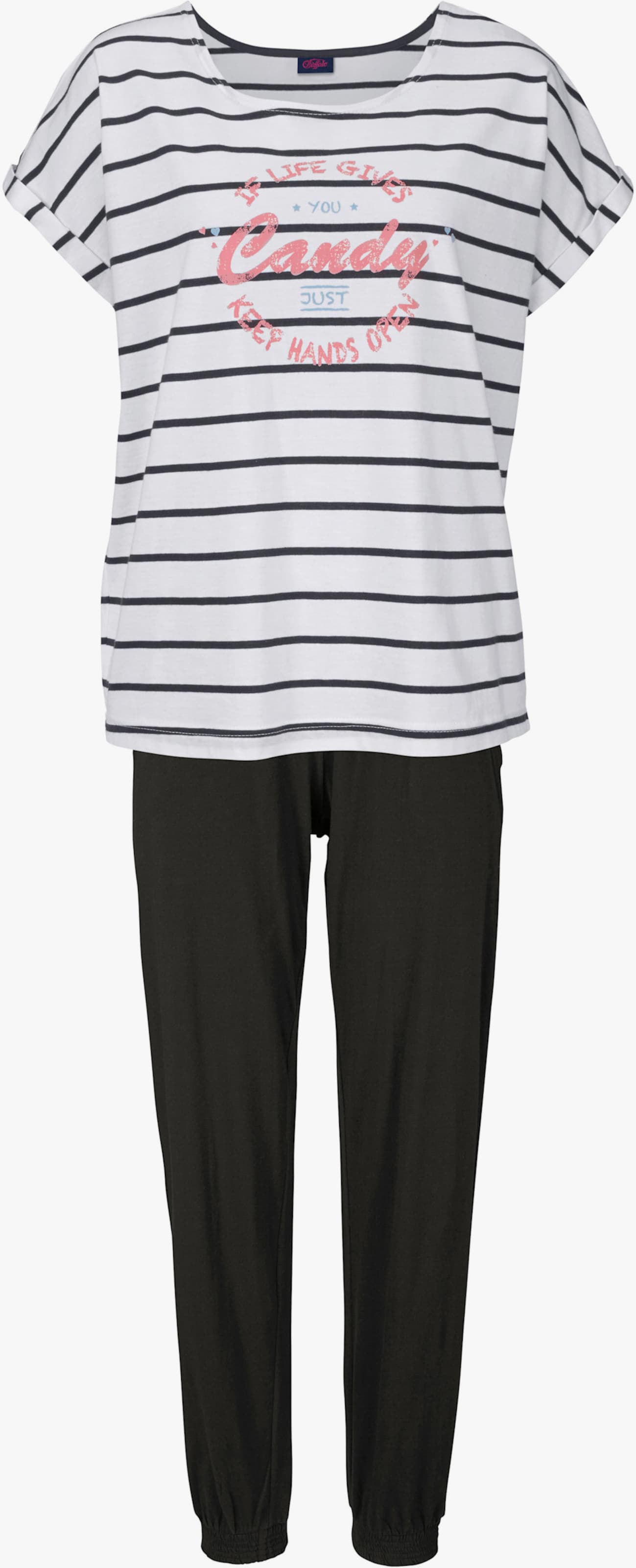 Buffalo Pyjama - ecru gestreept/zwart