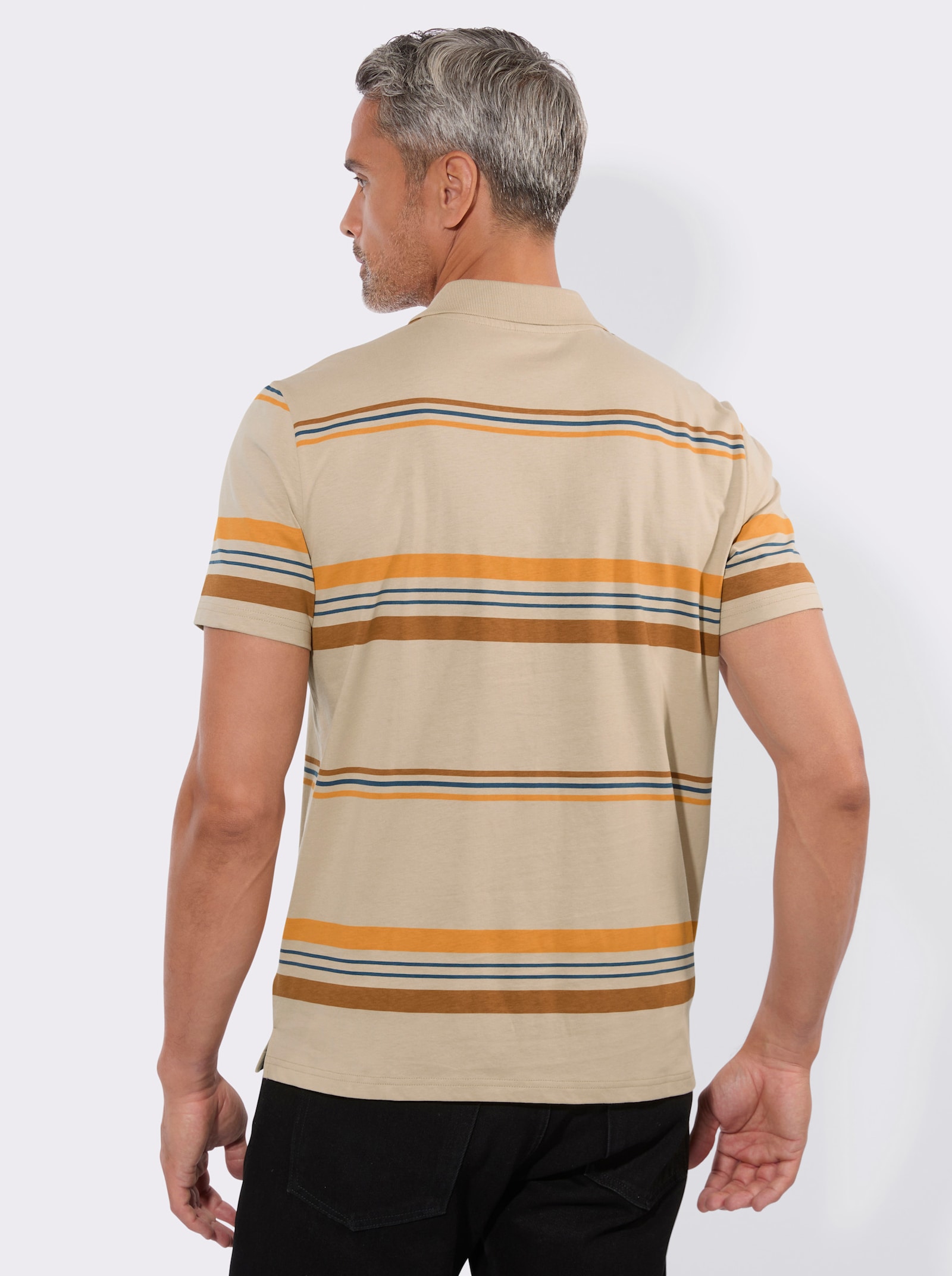Poloshirt im Ringelmuster - beige-geringelt