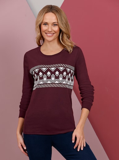 Sweatshirt - burgund-ecru