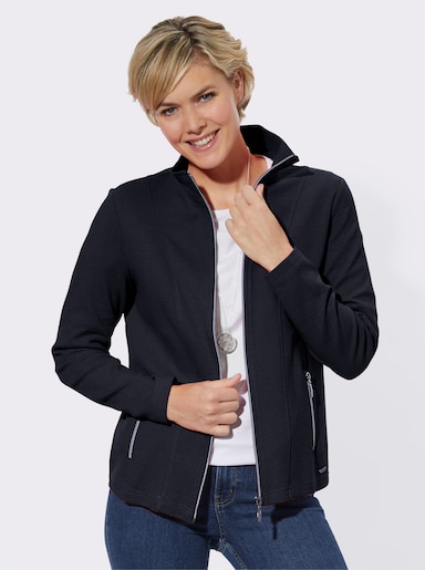 Shirtjacke mit Ripp-Struktur - marine