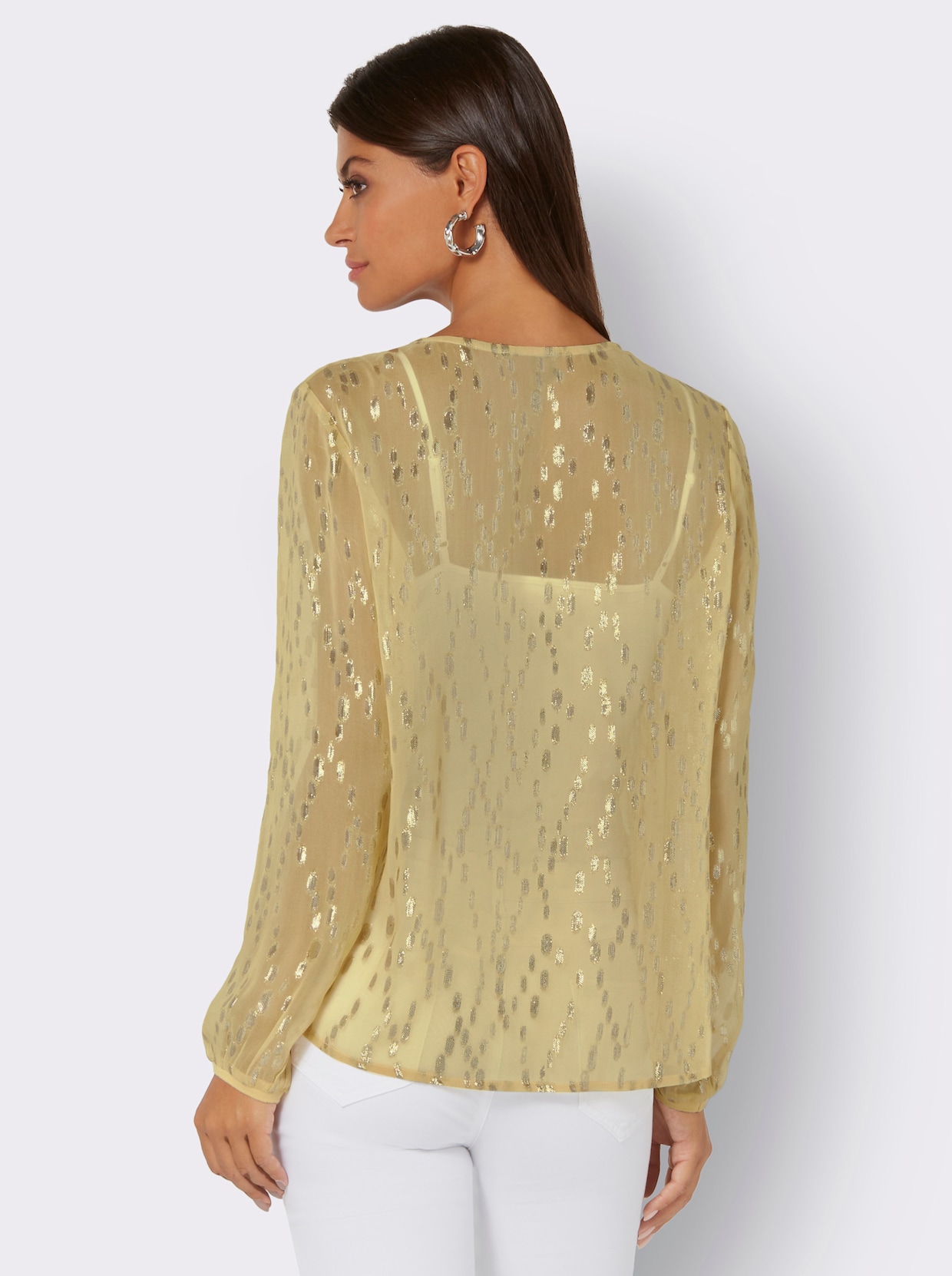 Bluse - zitrone-goldfarben