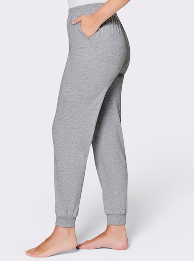 feel good Dehnbund-Hose im 2er-Pack - schwarz + grau-meliert