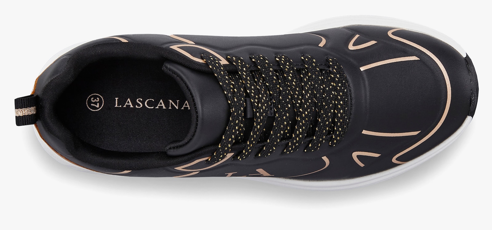 LASCANA Sneaker - schwarz/goldfarben