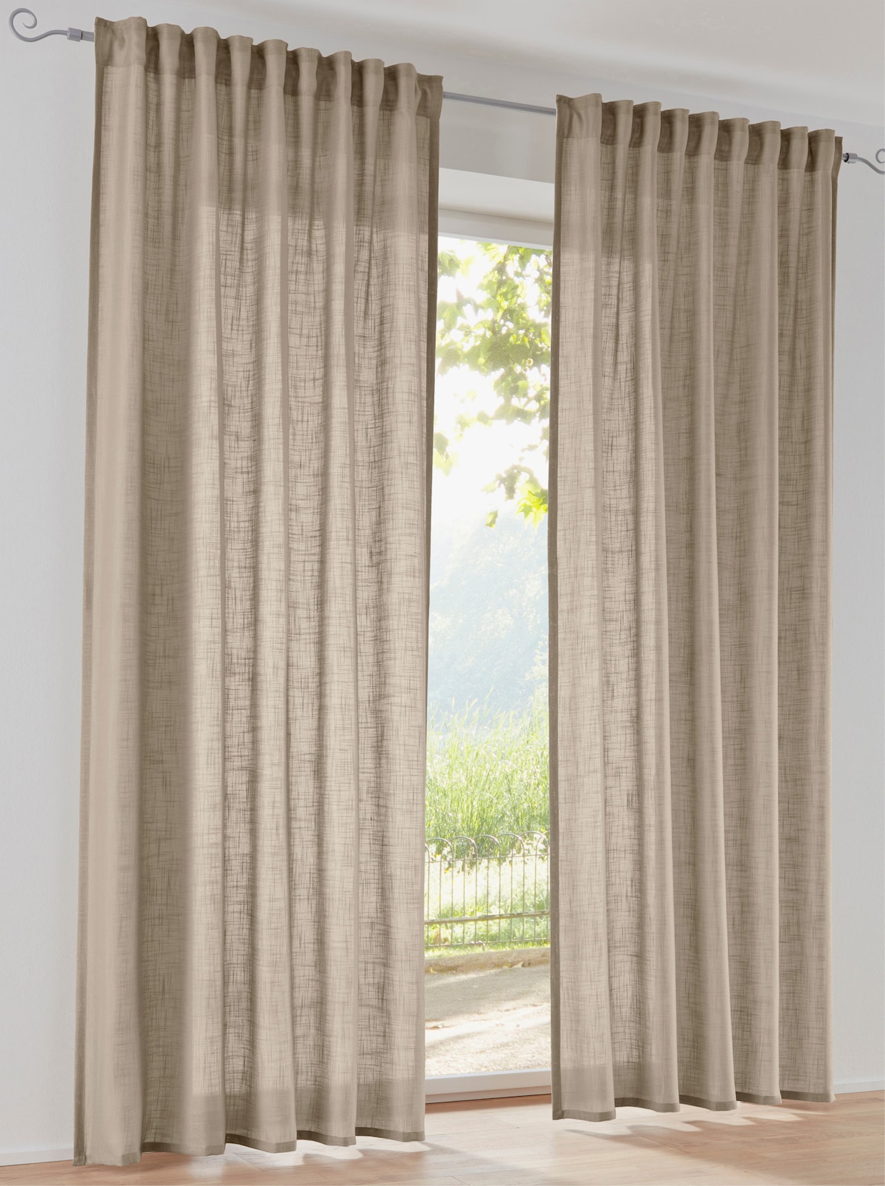 heine home Decoratieve vitrage - taupe