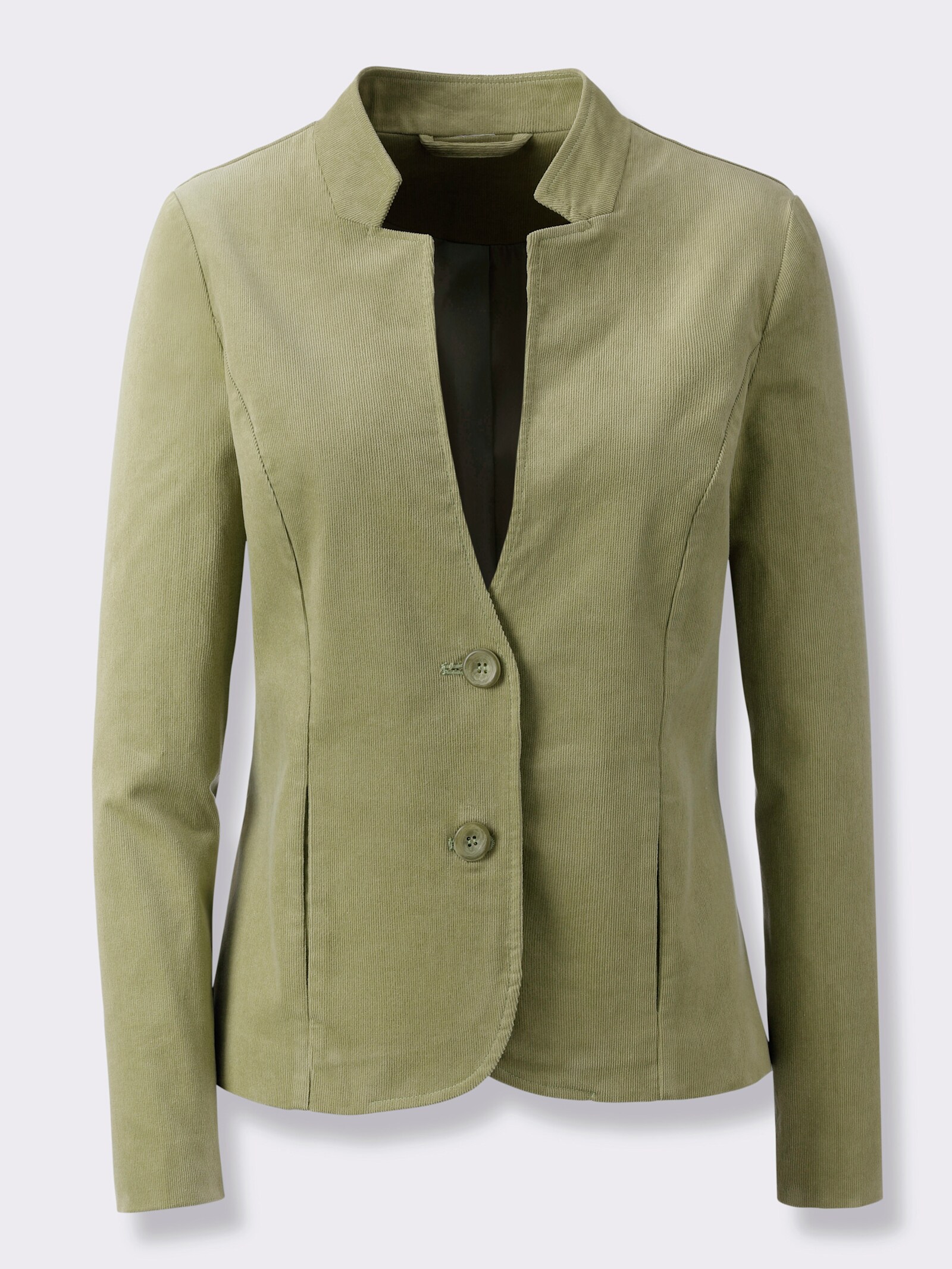 Cordblazer mit Stehkragen - schilf