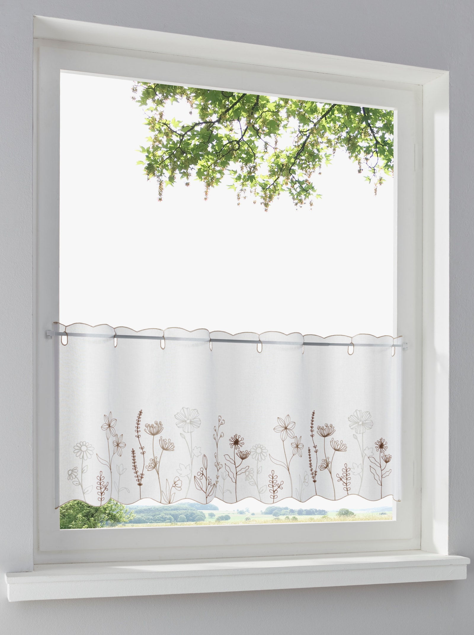heine home Scheibengardine - weiß-beige