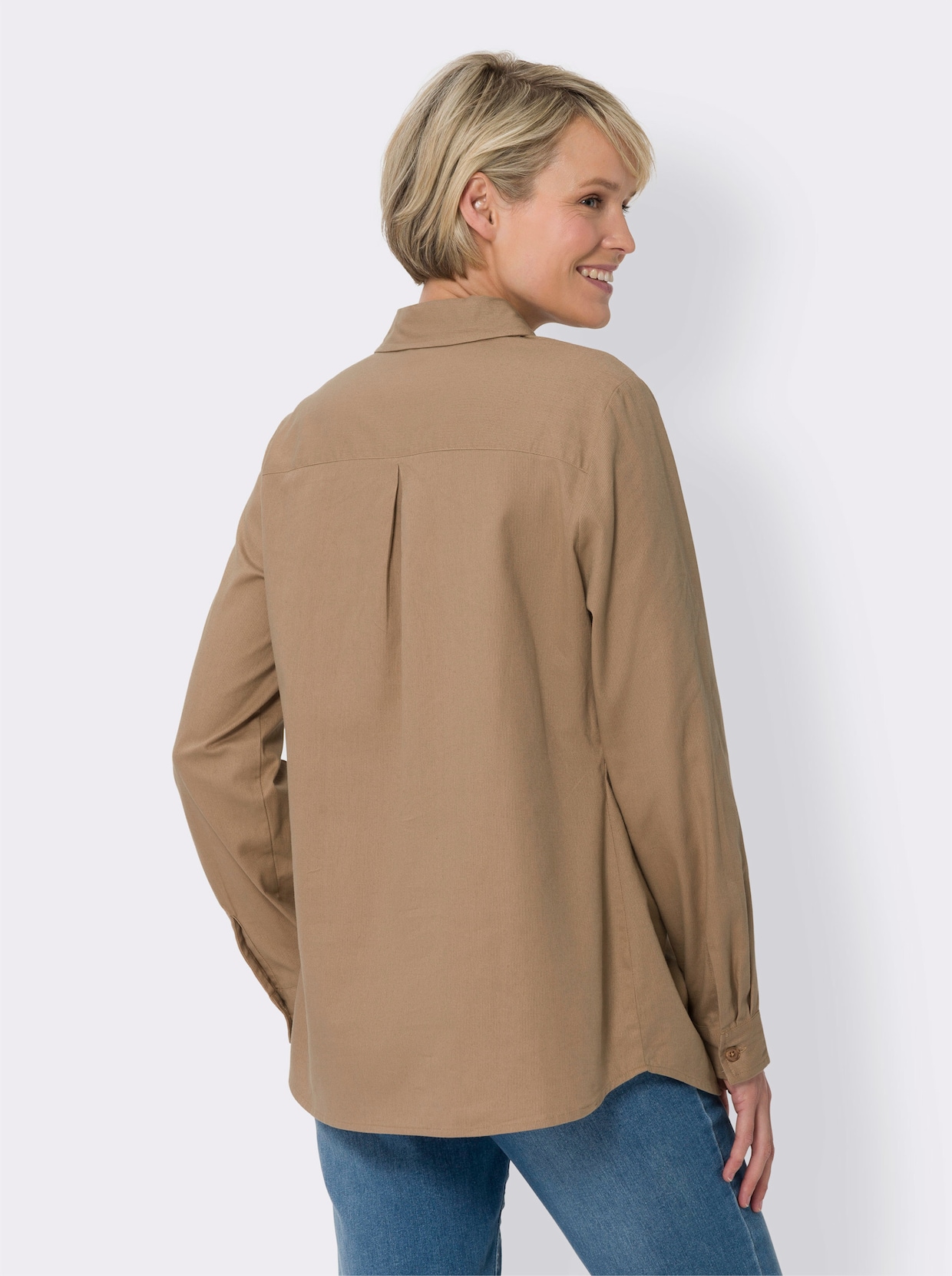 Blouse met lange mouwen - camel