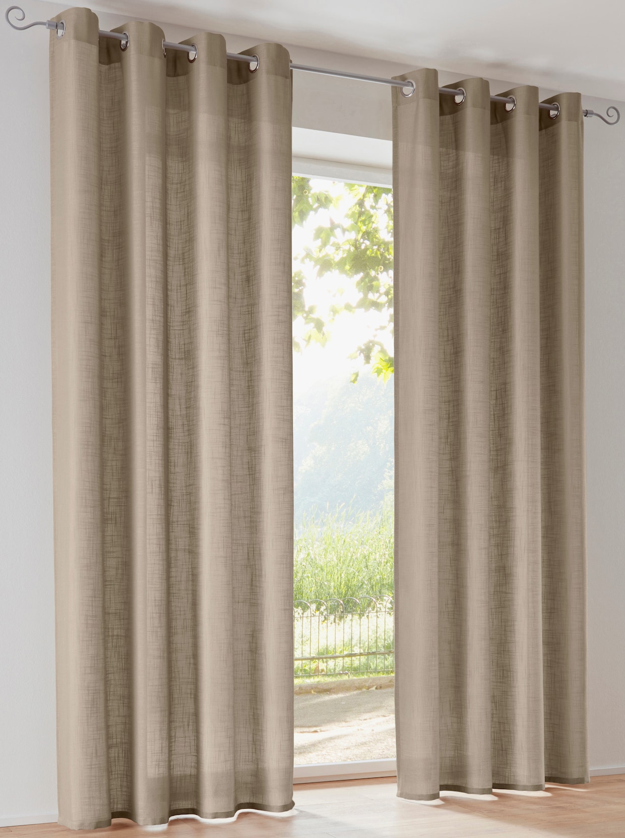 heine home Decoratieve vitrage - taupe