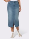 Jeansrock mit Gehschlitz vorne - blue-bleached