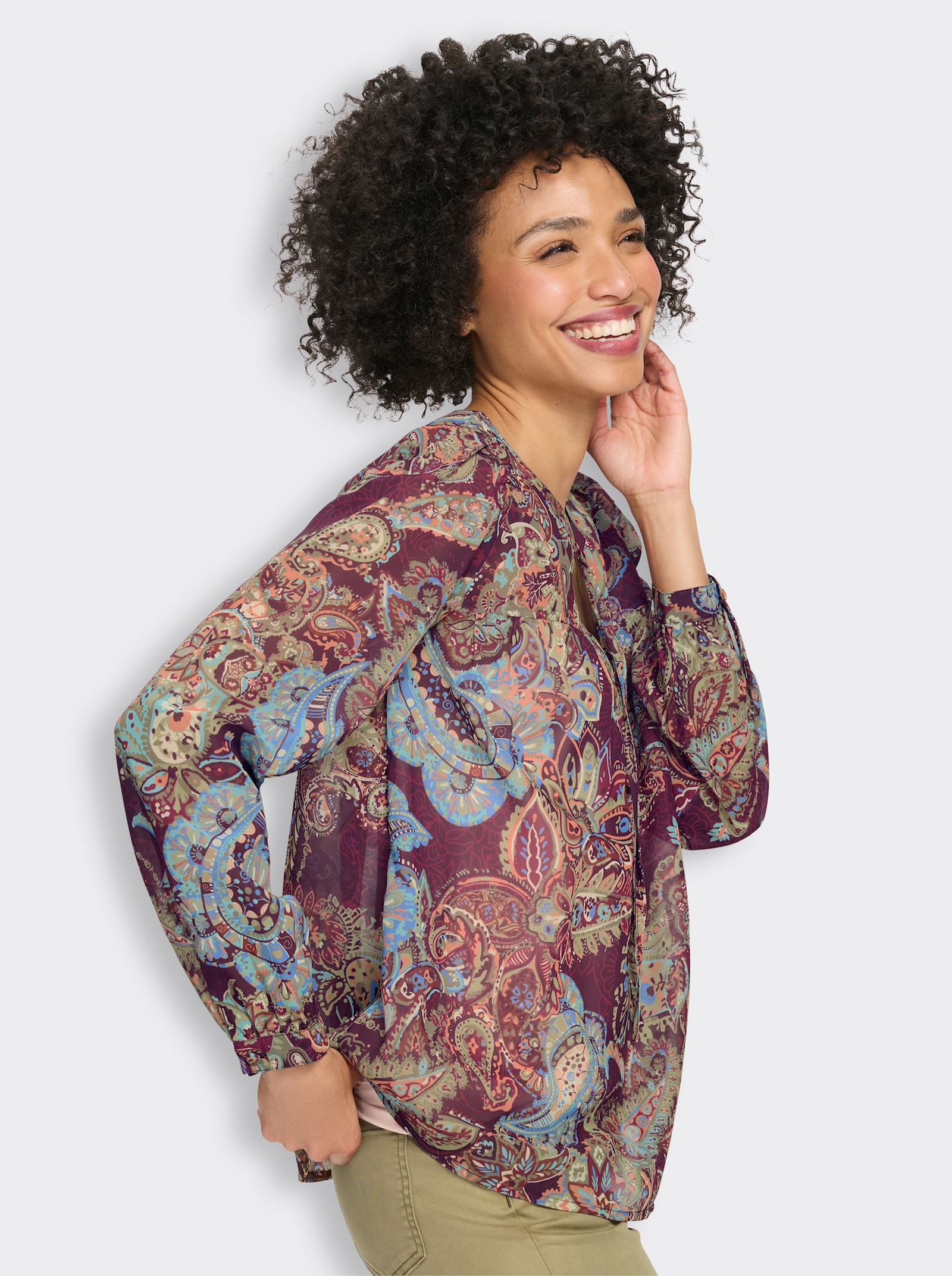 heine Druckbluse mit Paisley-Print - burgund-bedruckt