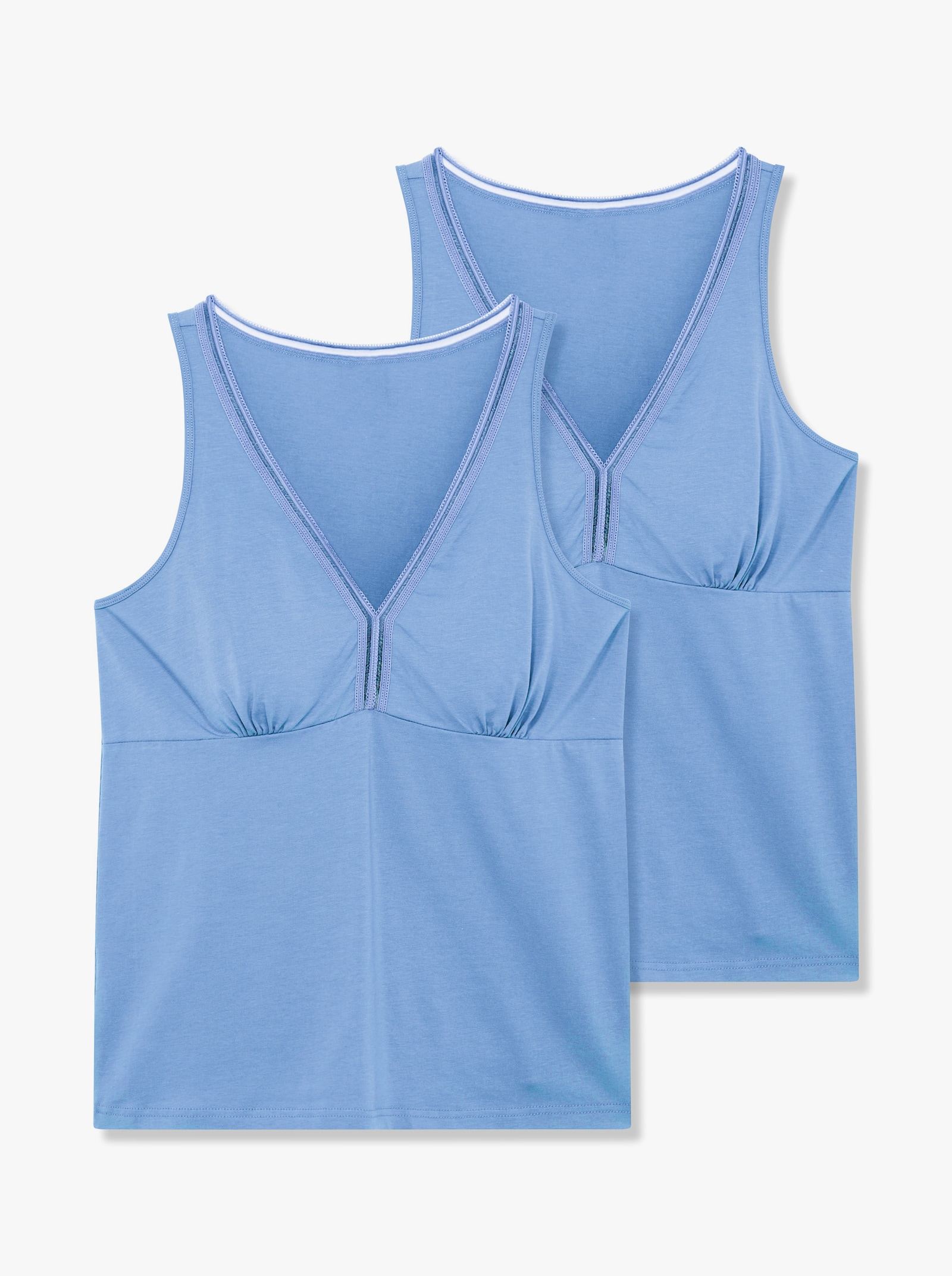 wäschepur BH-Hemd mit elastischem Zierband - himmelblau