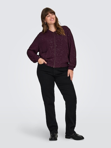 ONLY CARMAKOMA Blouson - winetasting aop:silver foil details