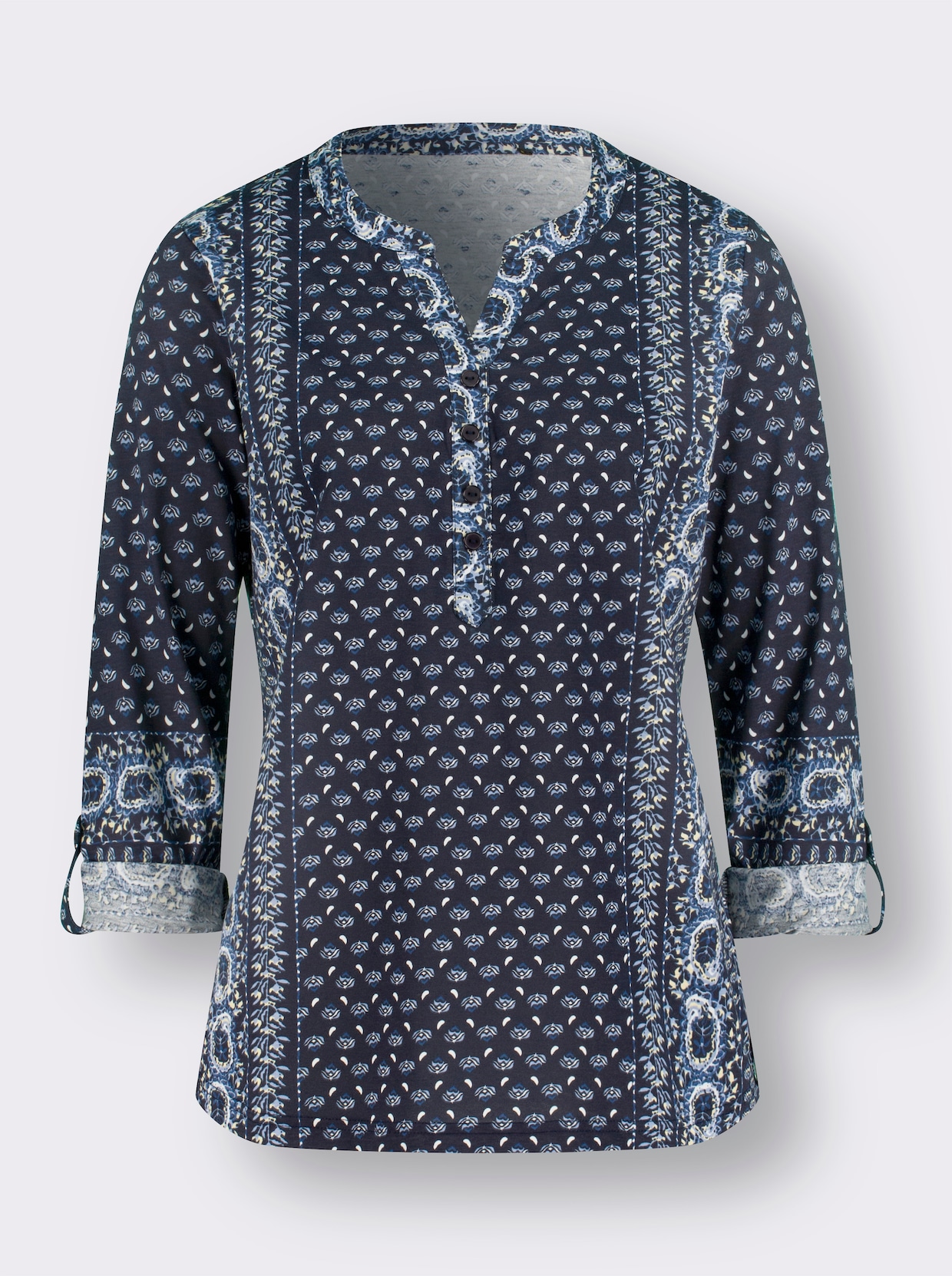 Print-Shirt - marine-bleu-bedruckt