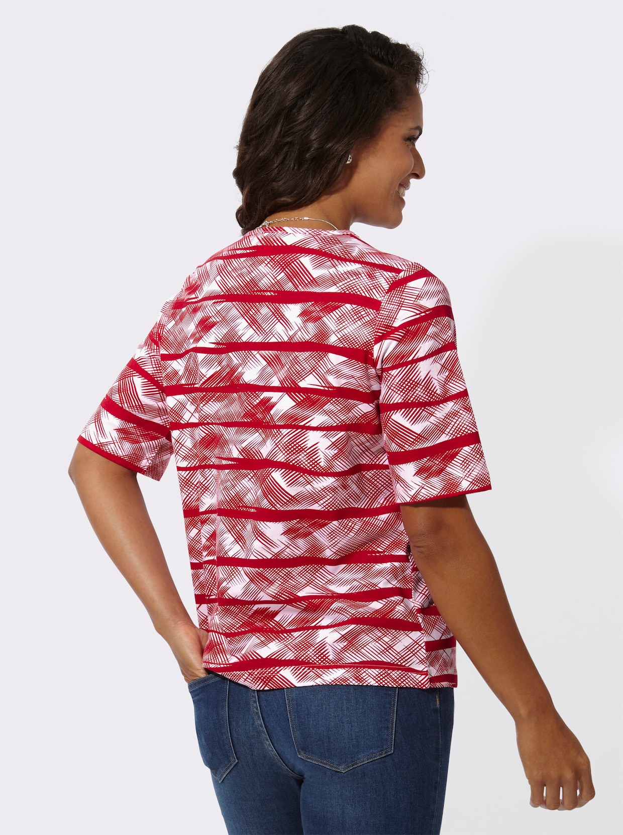 Shirt met korte mouwen - rood/wit geprint